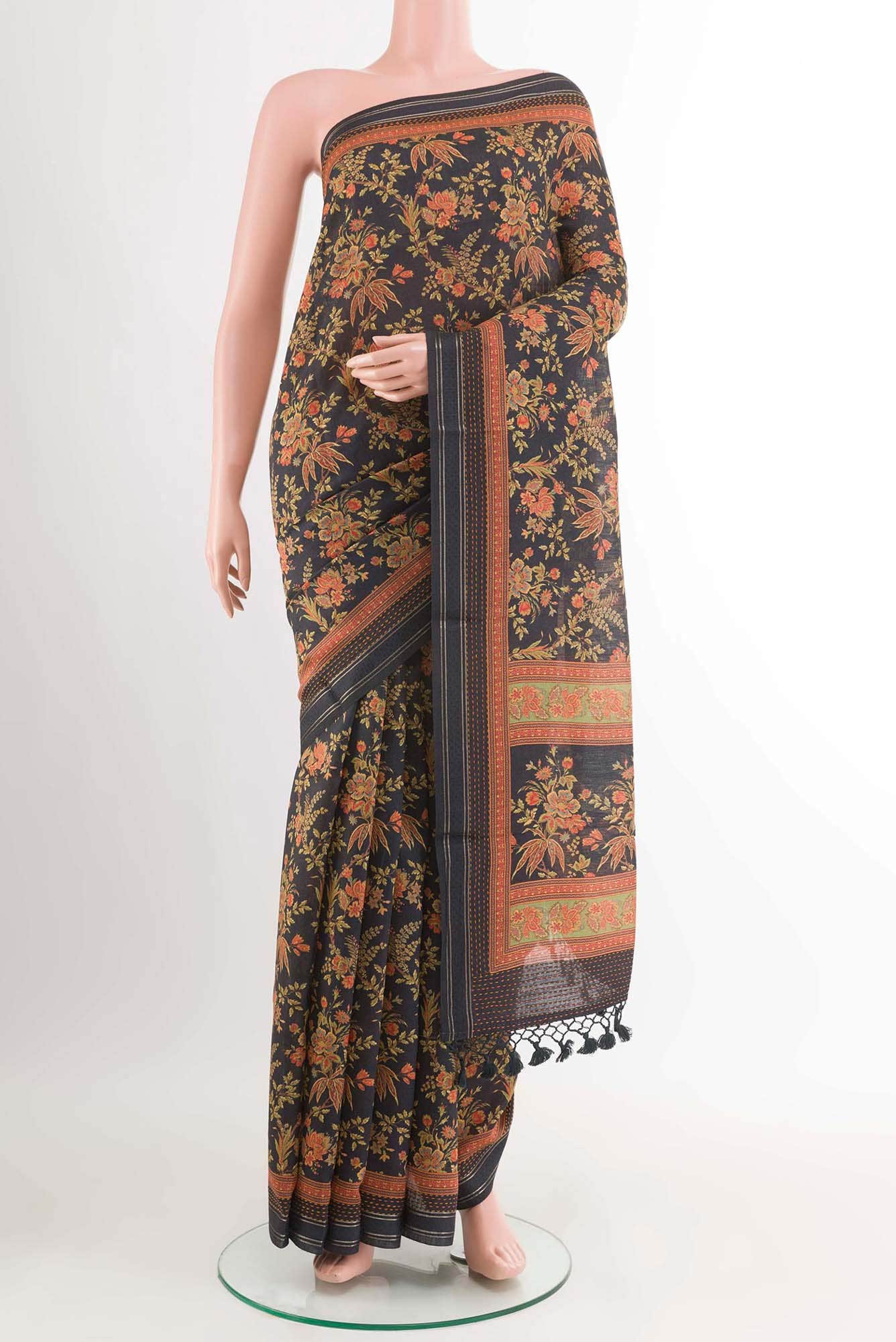 Black Tussar Saree