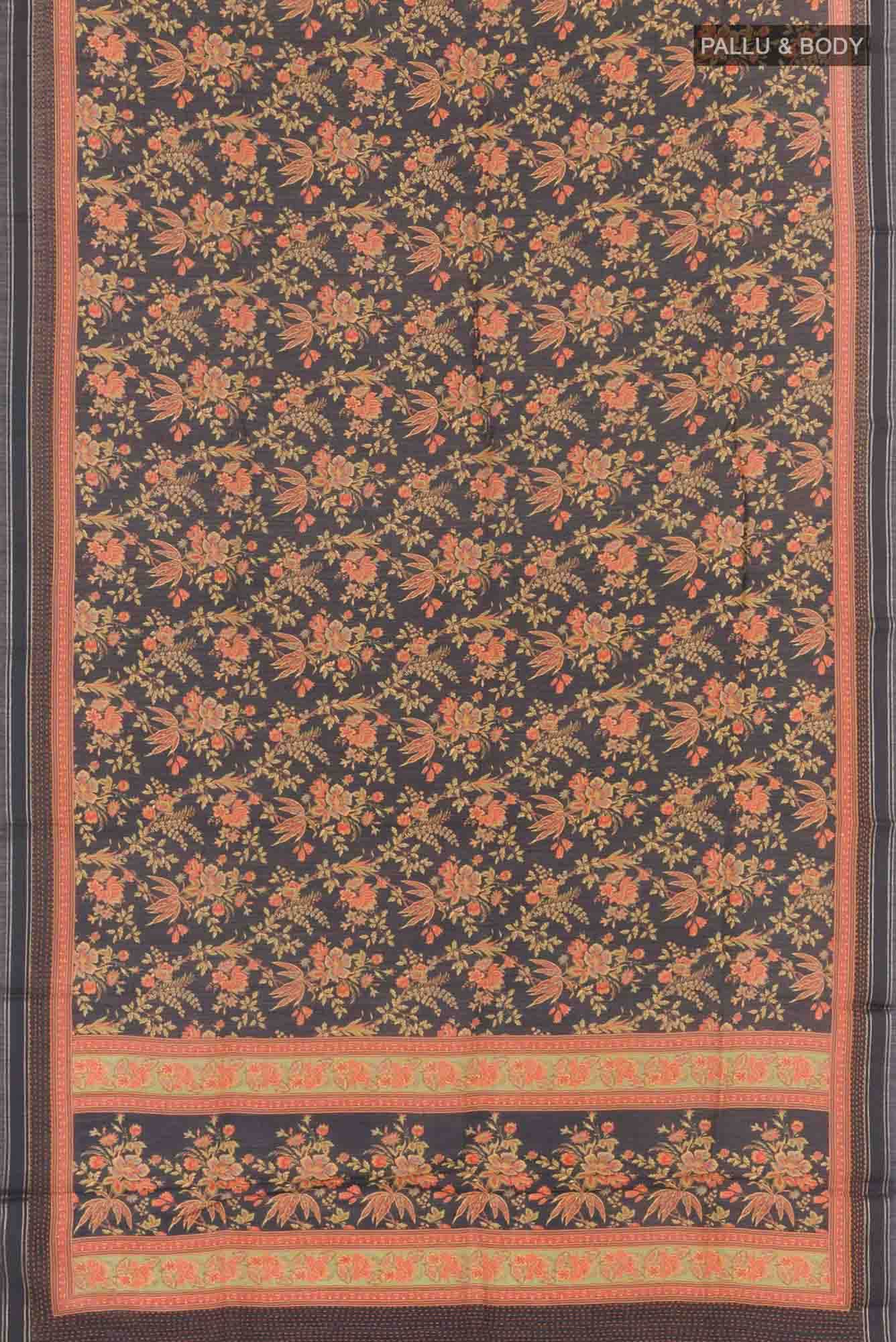 Black Tussar Saree