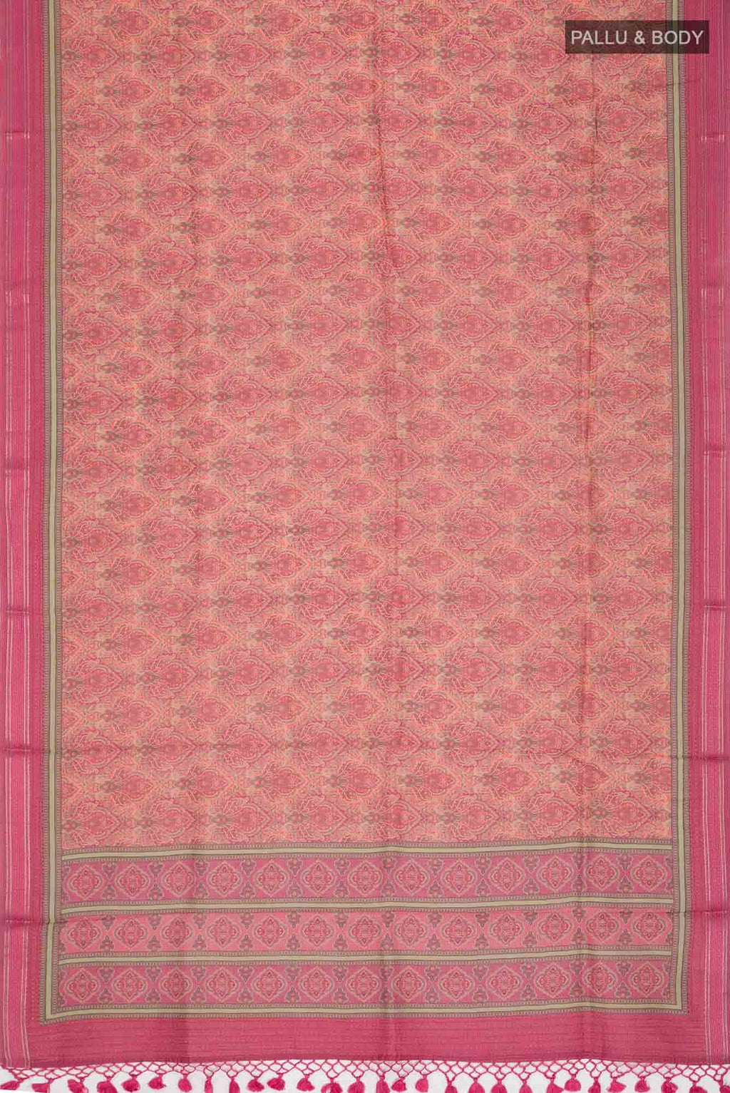 Pink Bhagalpuri Tussar Silk Saree