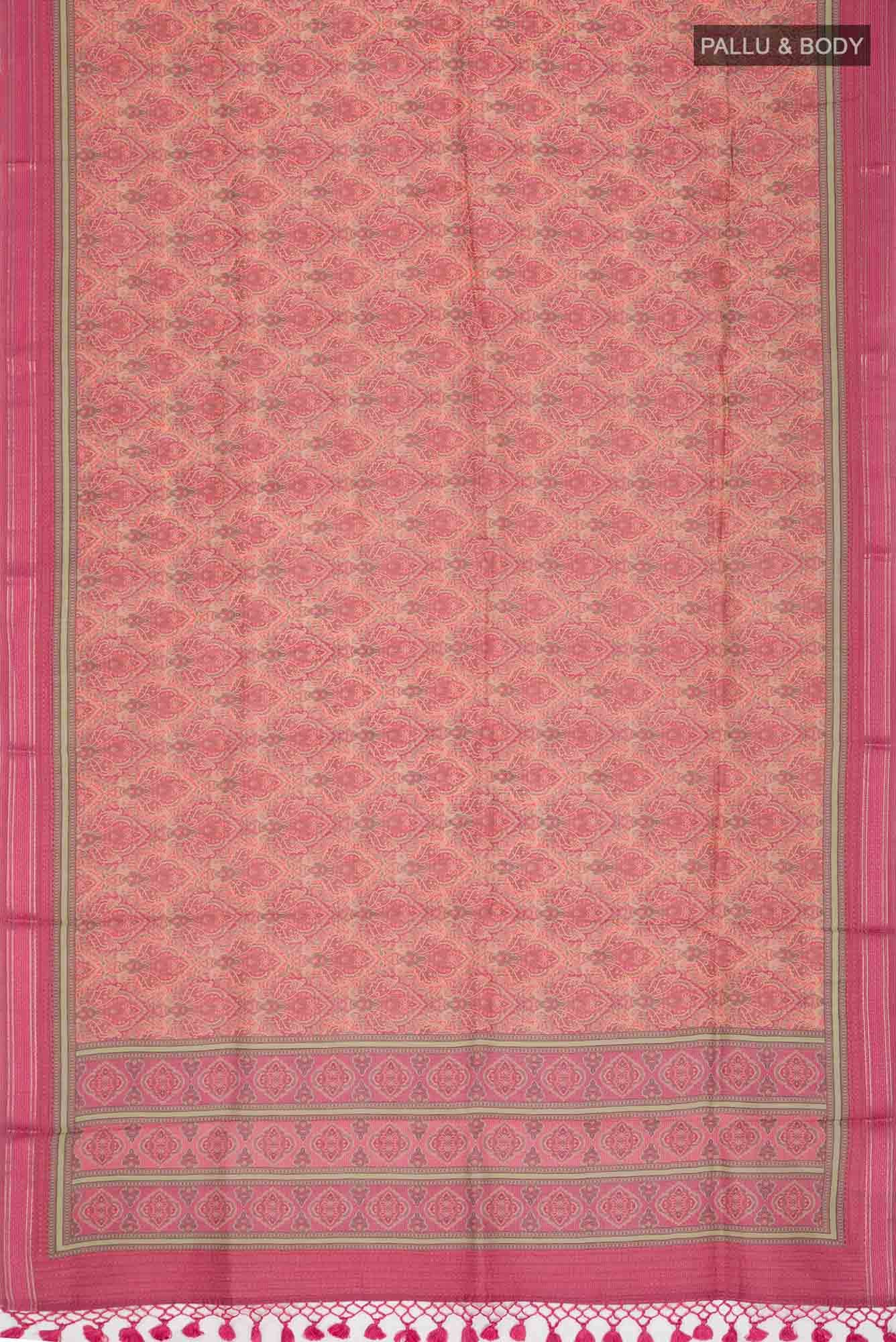 Pink Bhagalpuri Tussar Silk Saree