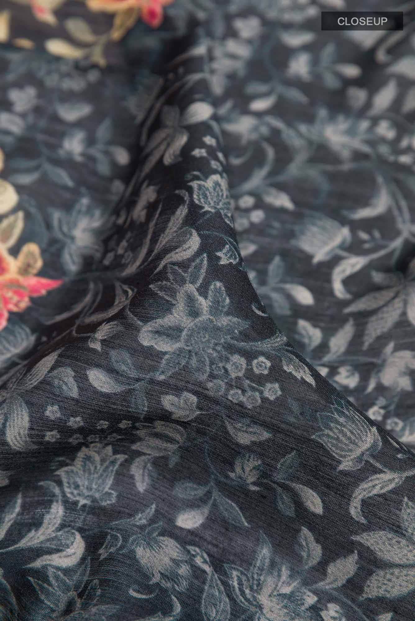 Black Tussar Saree