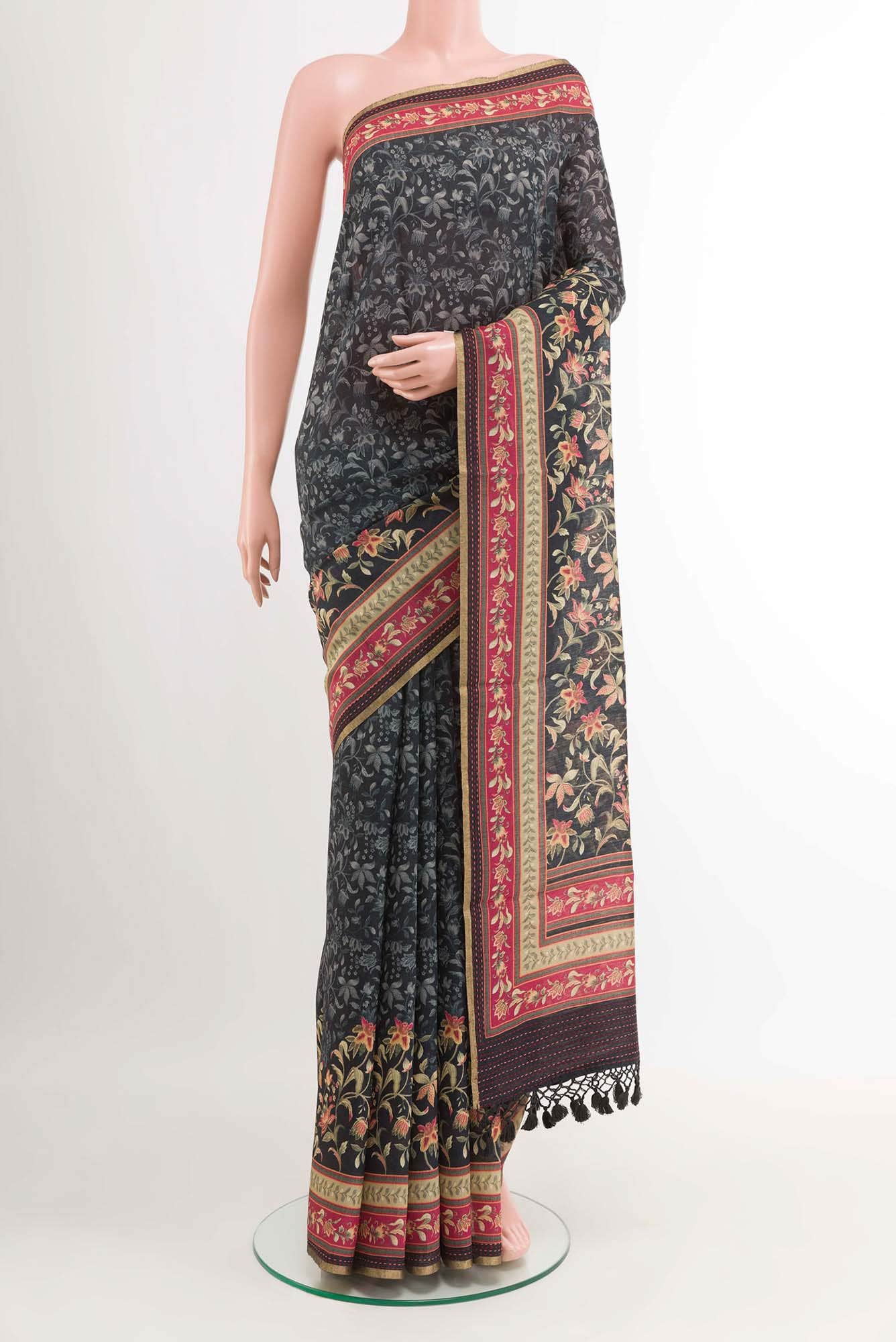 Black Tussar Saree