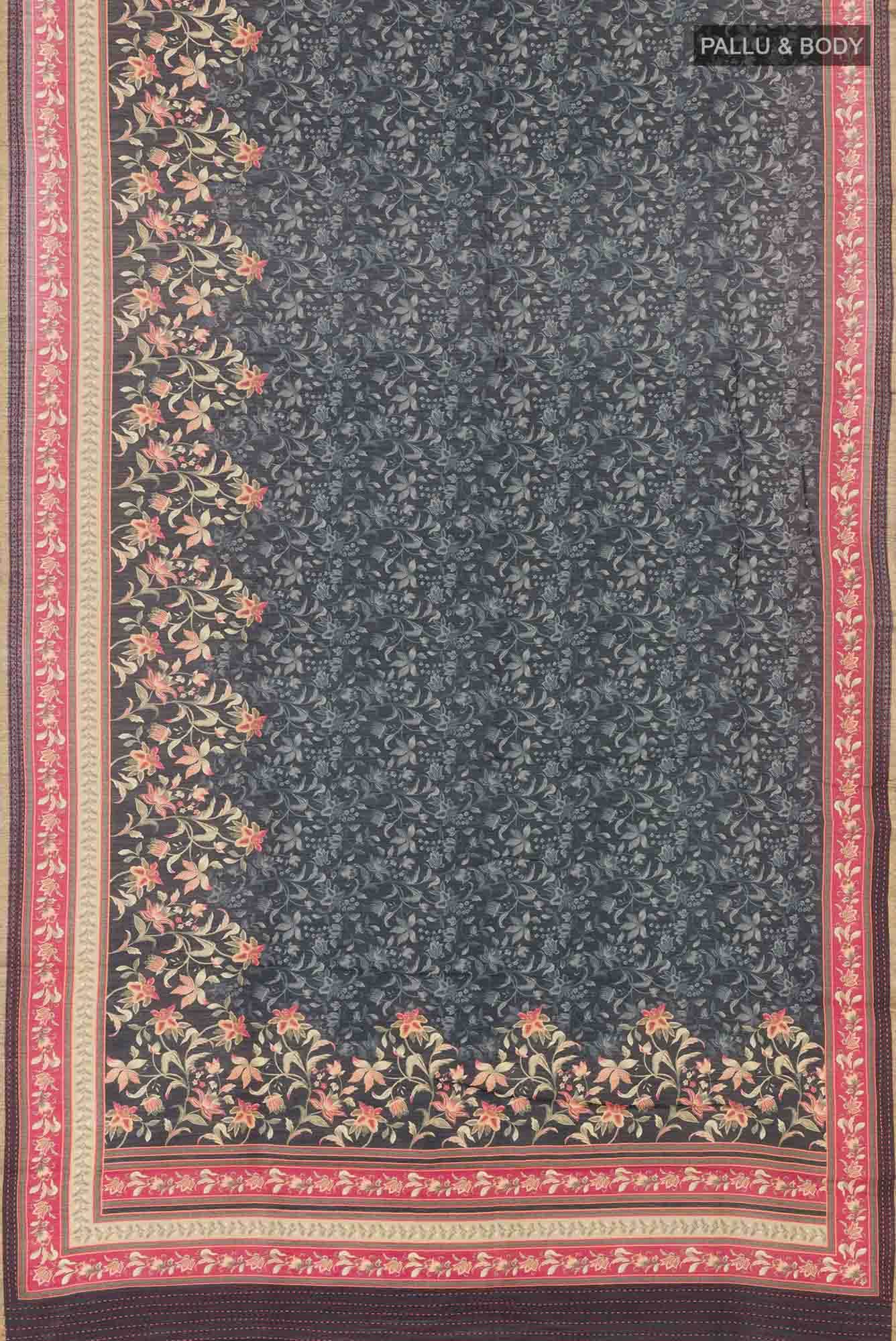 Black Tussar Saree
