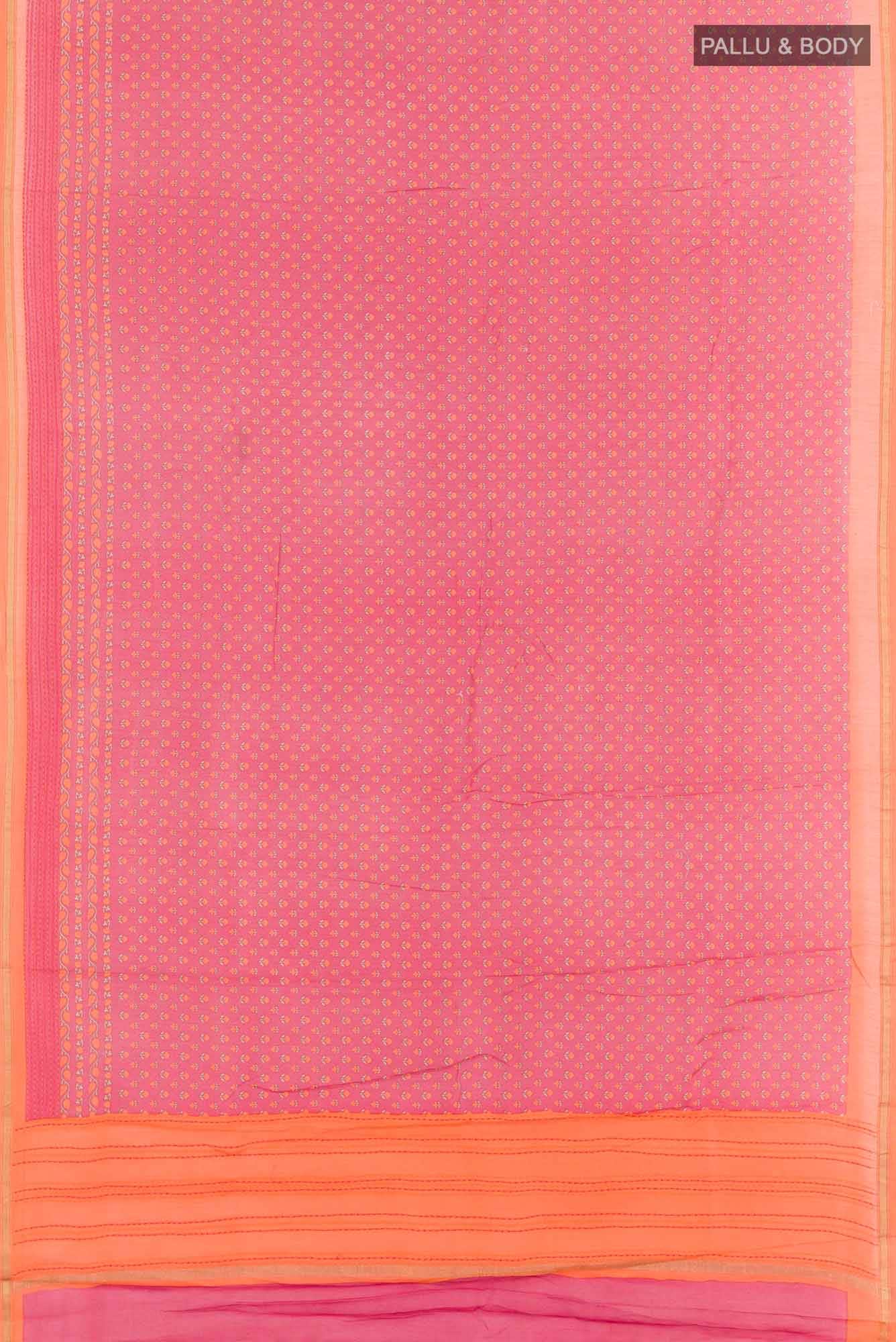 Pink Blended Maheshwari Silk Cotton Saree