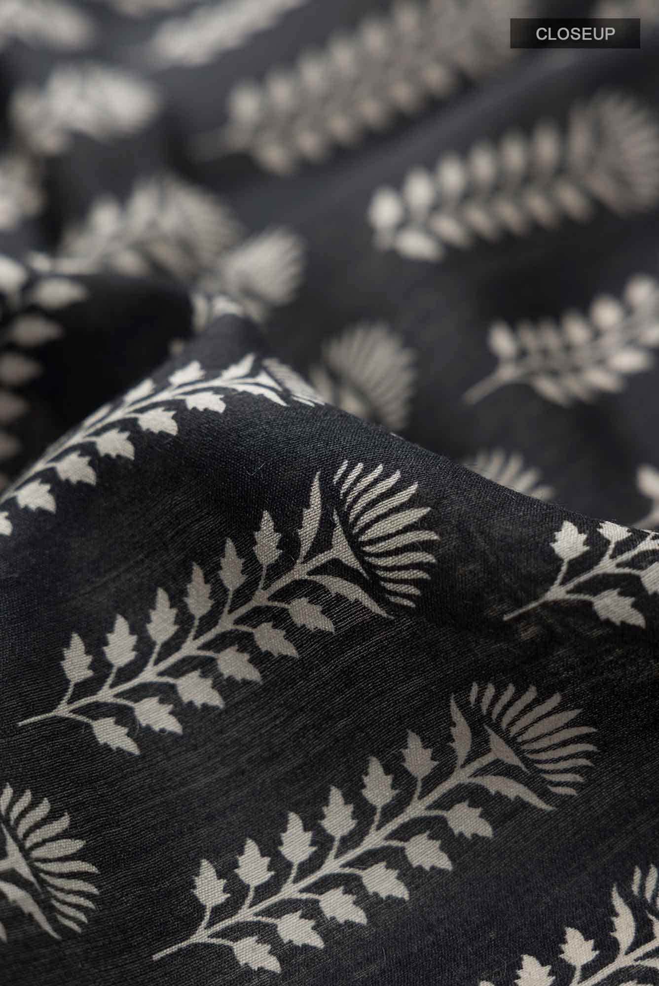 Black Bhagalpuri Tussar Silk Saree