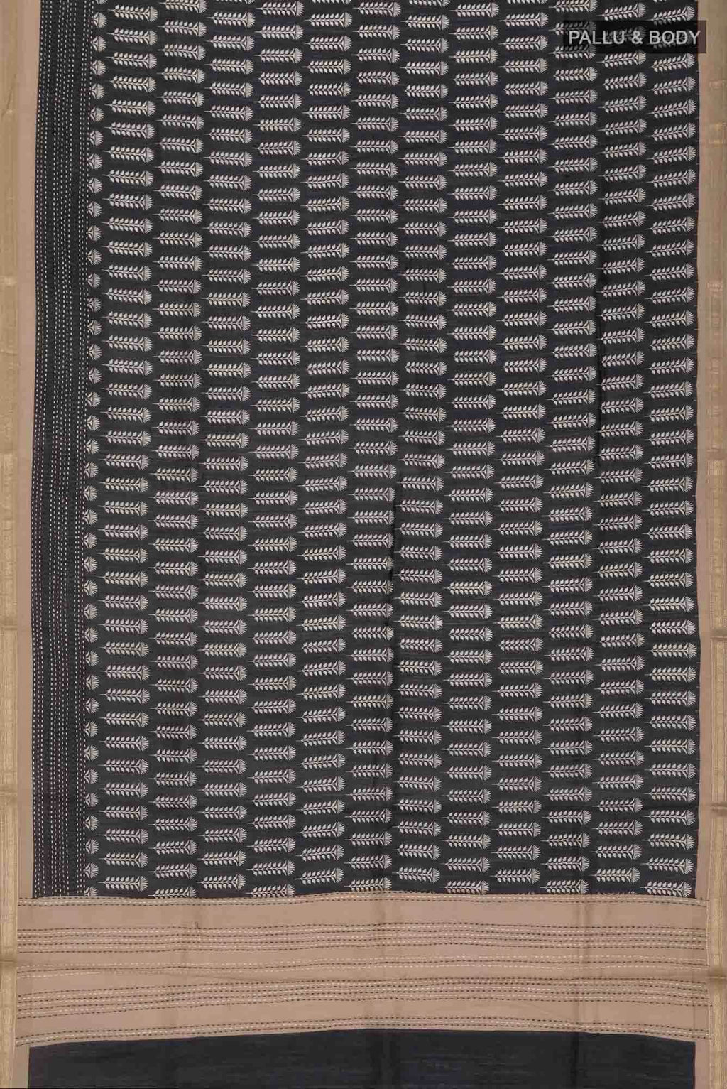 Black Bhagalpuri Tussar Silk Saree