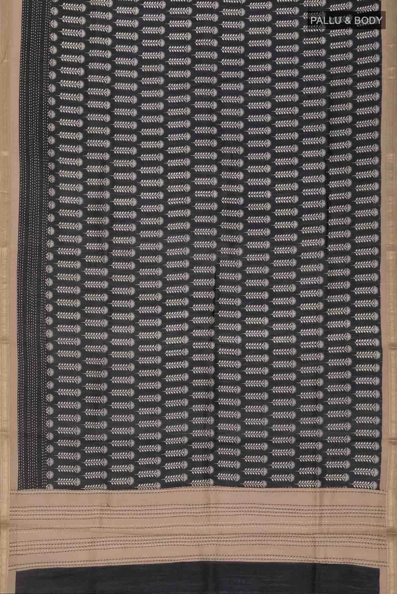 Black Bhagalpuri Tussar Silk Saree