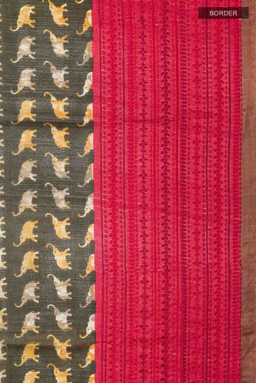 Bottle Green Tussar Saree