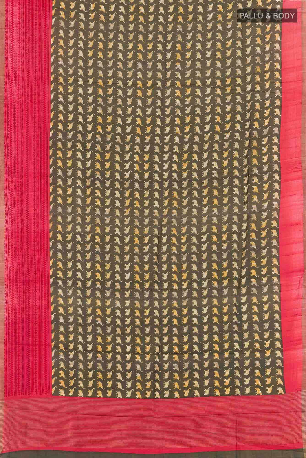 Bottle Green Tussar Saree