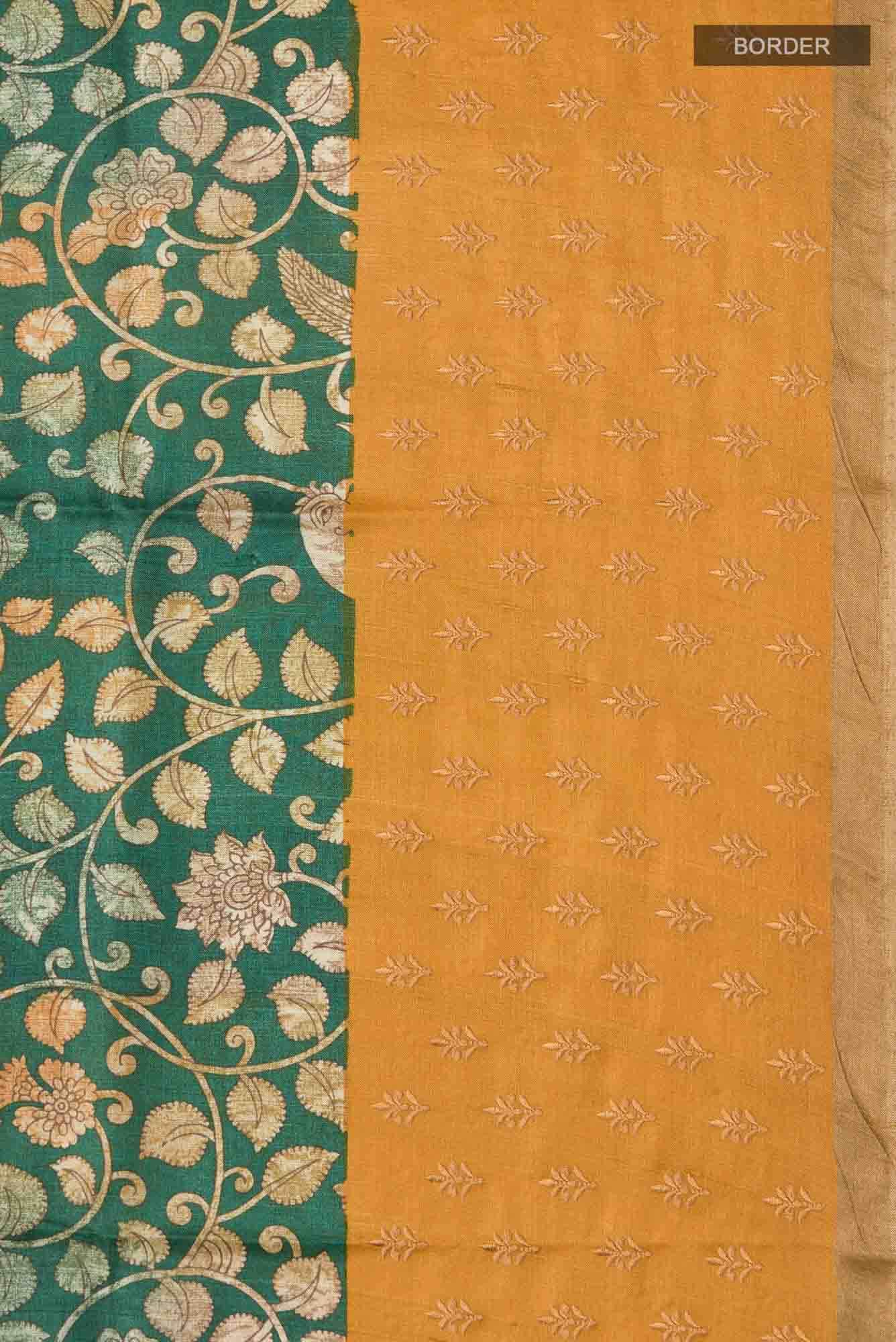 Green Bhagalpuri Tussar Silk Saree
