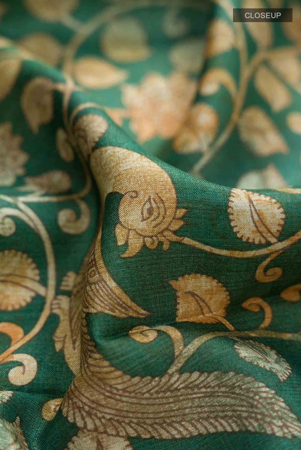 Green Bhagalpuri Tussar Silk Saree