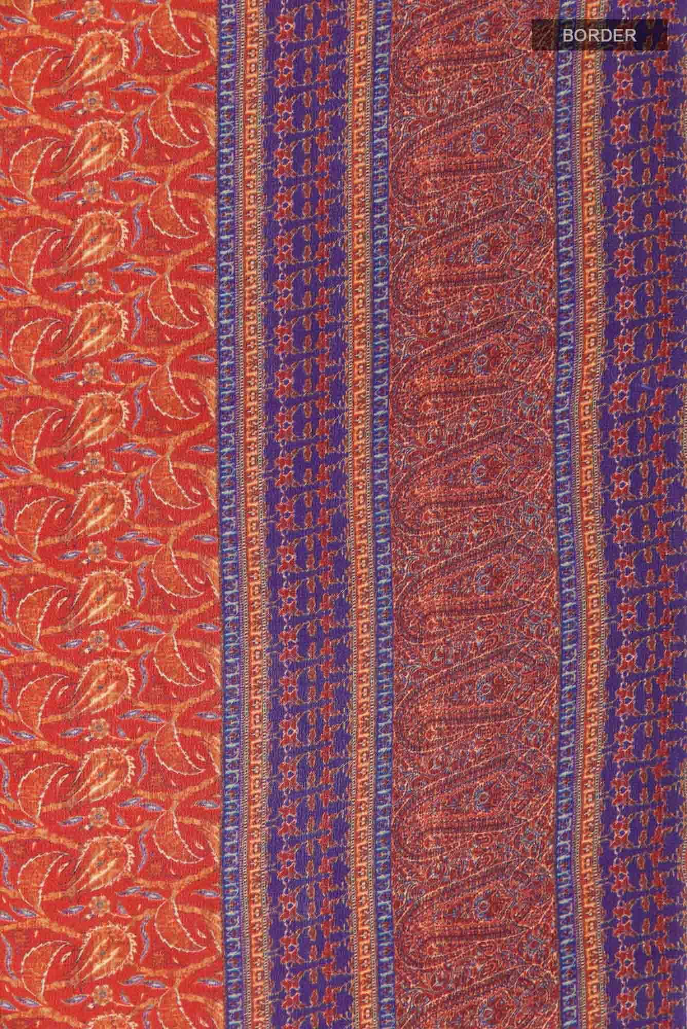 Rust Crepe Saree