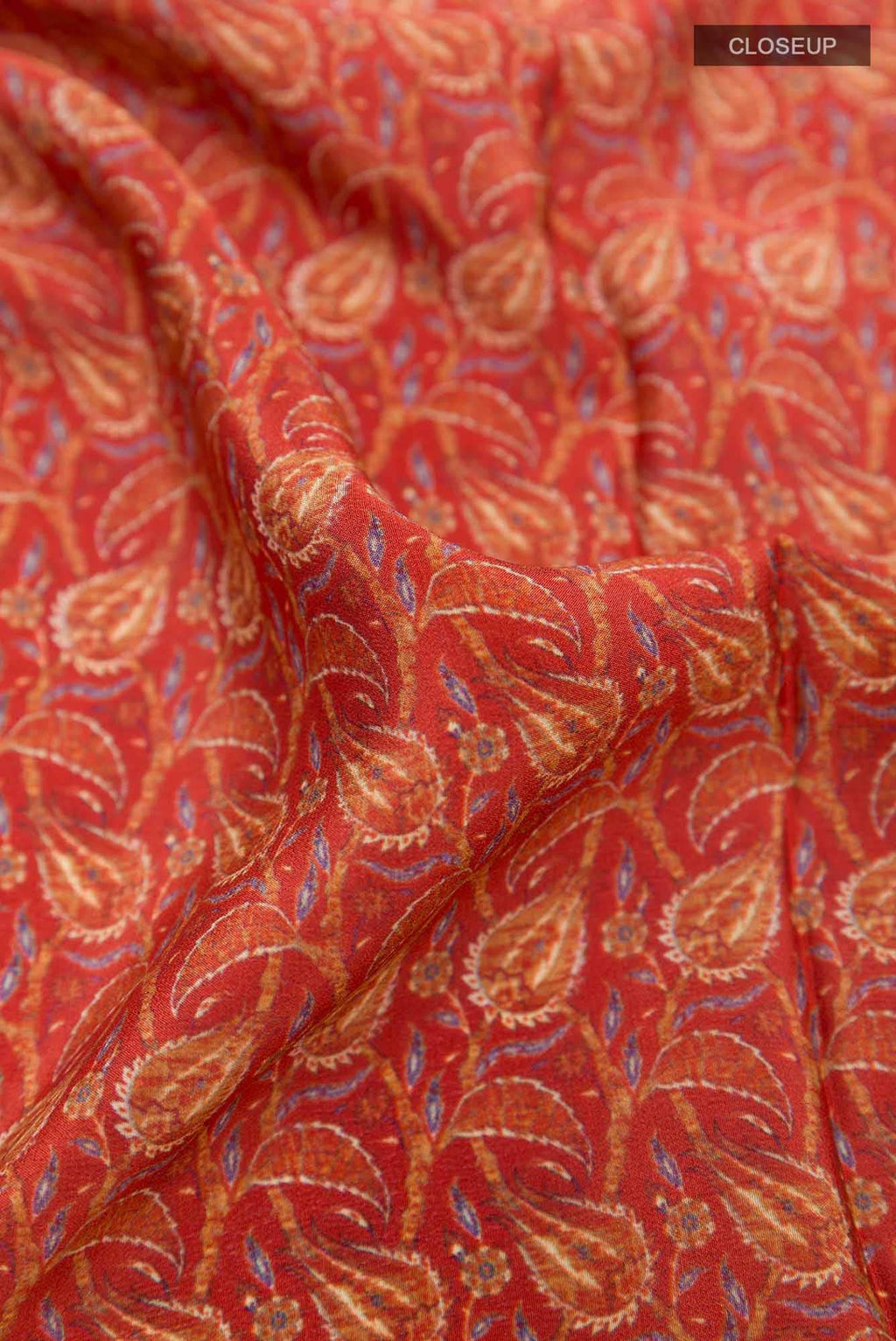 Rust Crepe Saree