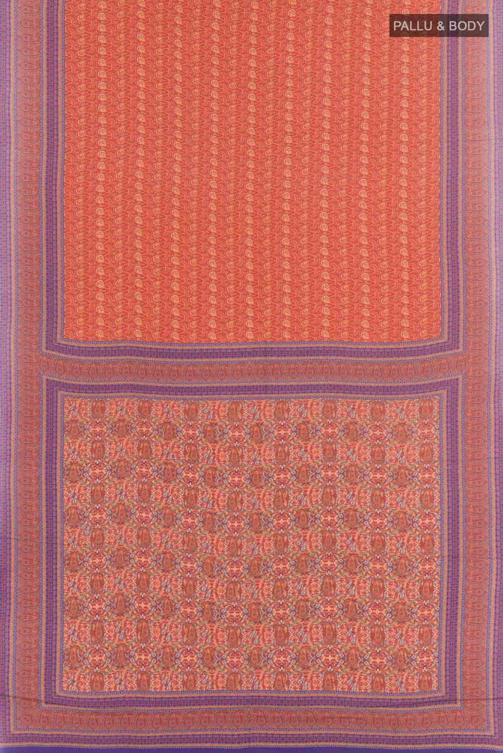 Rust Crepe Saree
