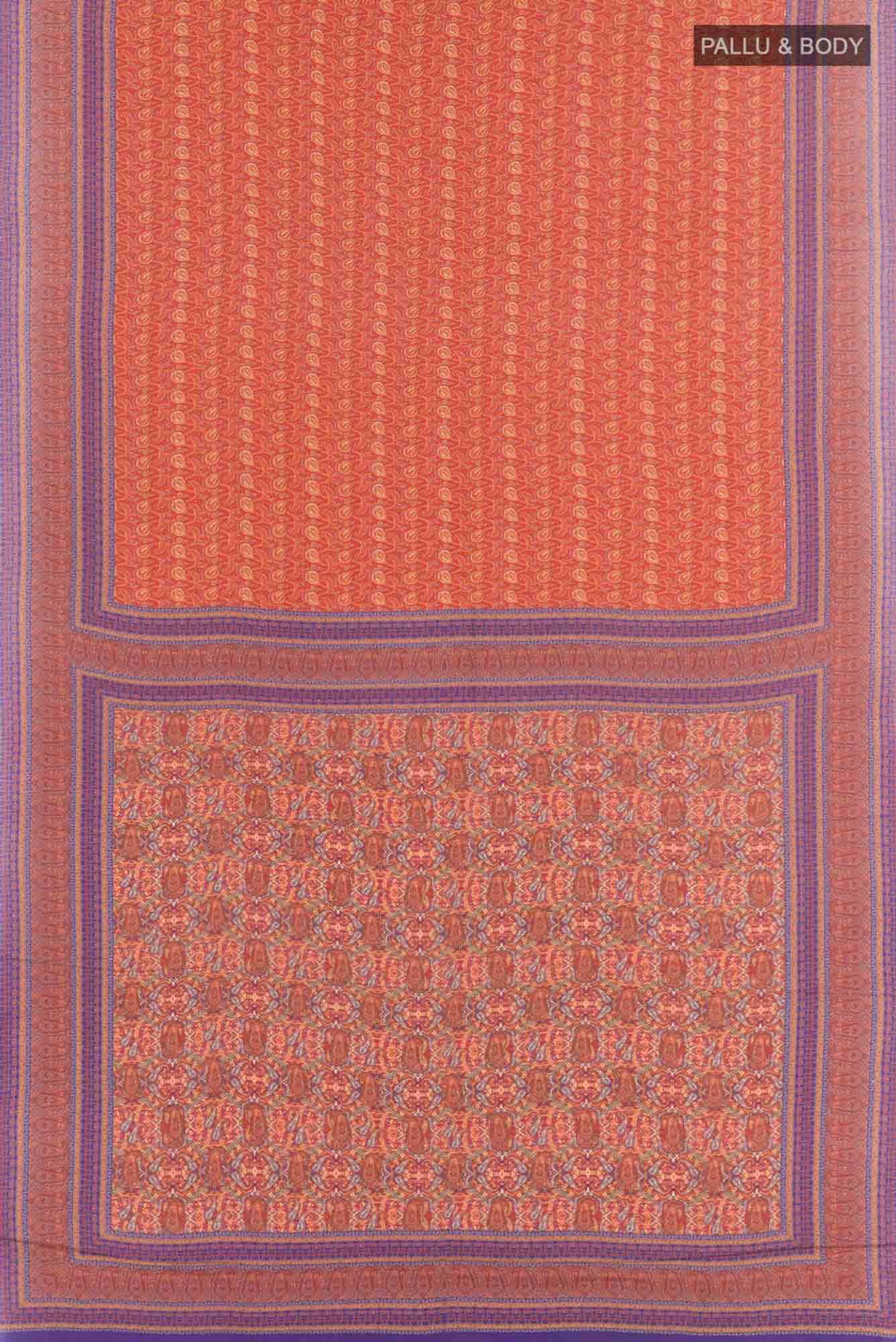 Rust Crepe Saree
