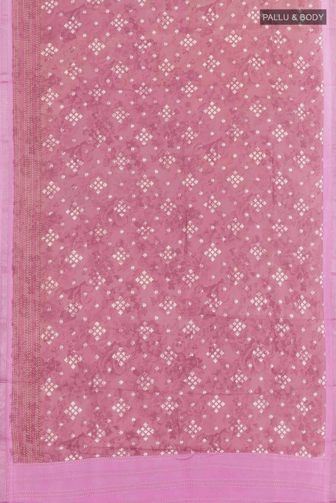 Pink Blended Maheshwari Silk Cotton Saree