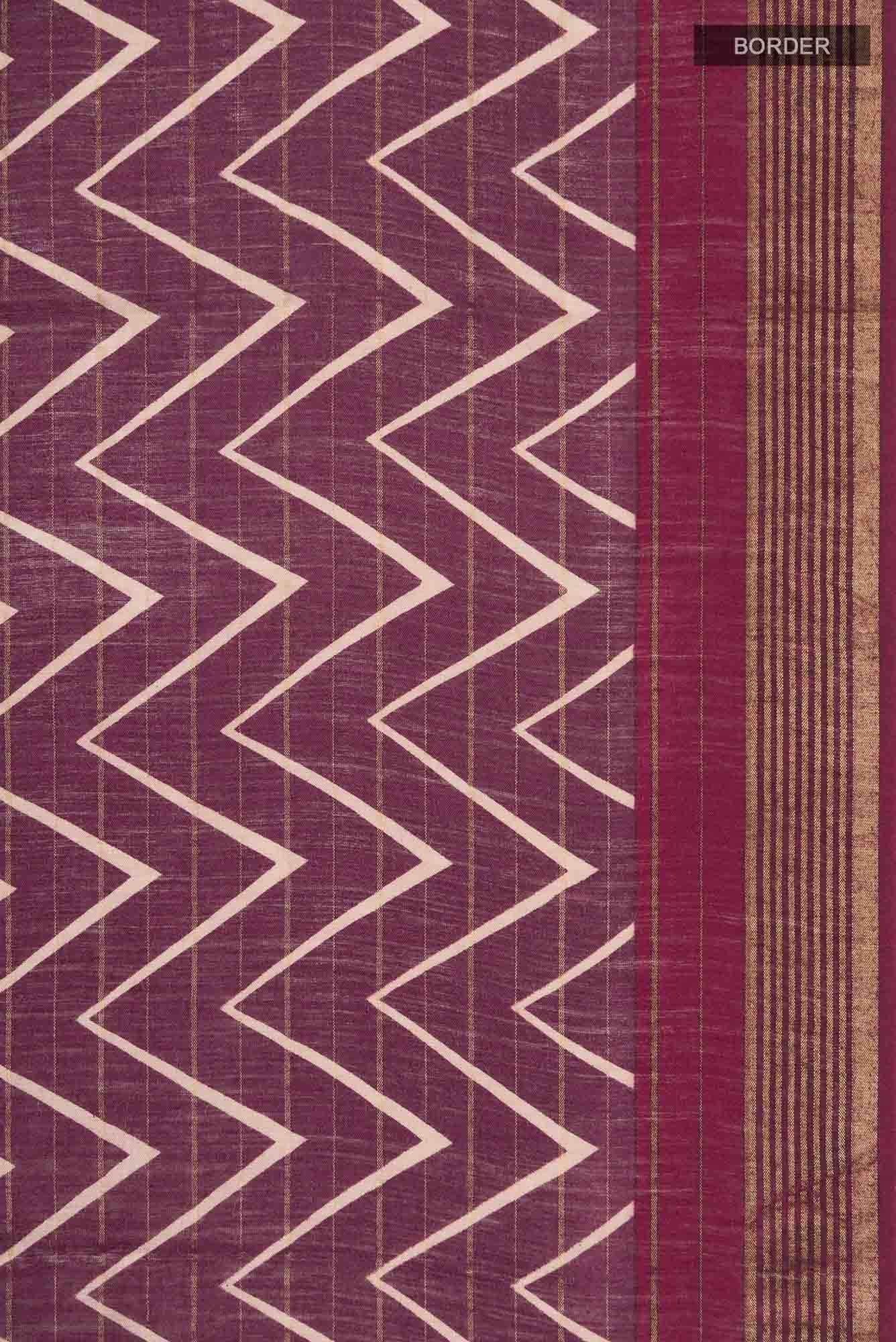 Dark Mauve Bhagalpuri Tussar Silk Saree