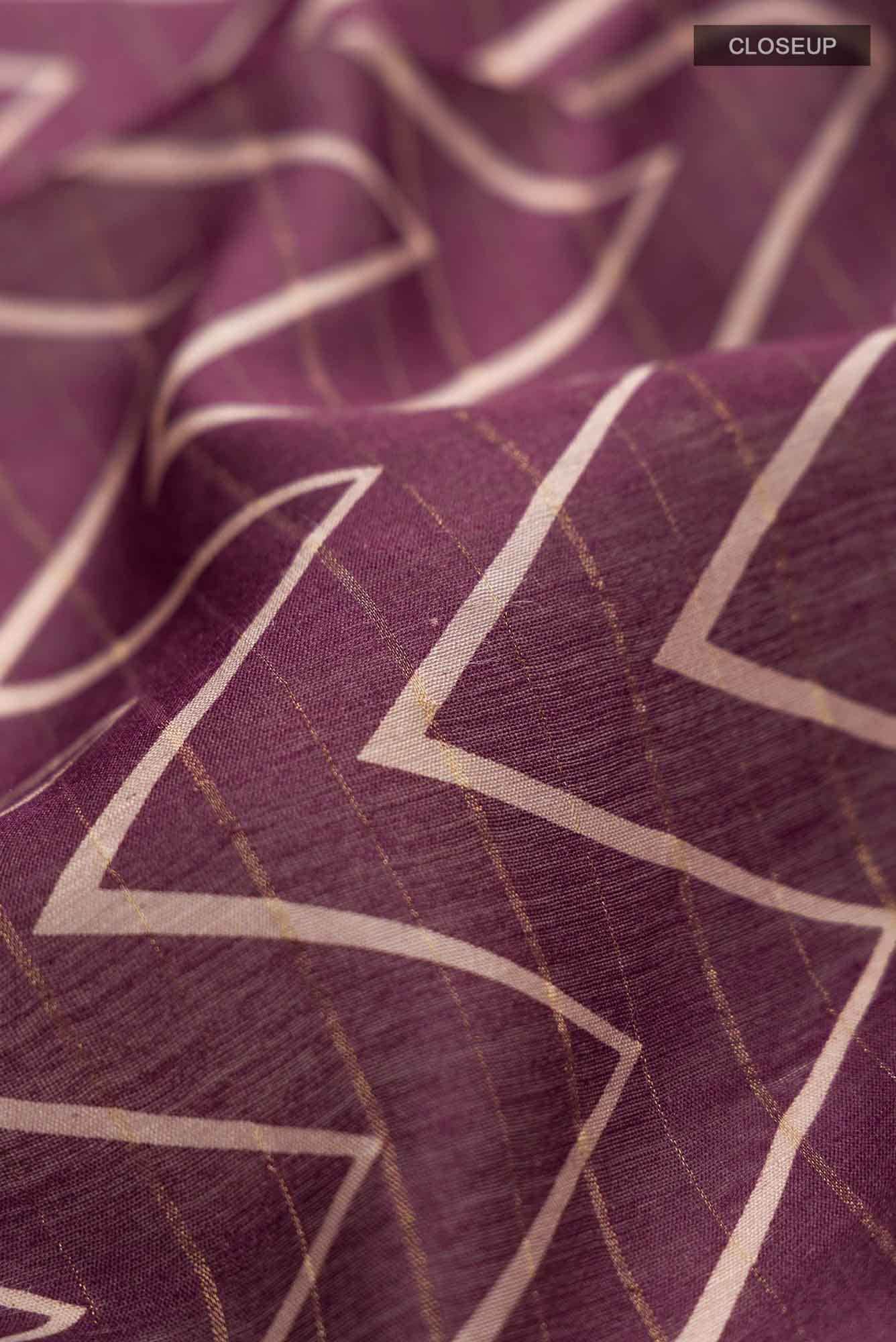 Dark Mauve Bhagalpuri Tussar Silk Saree