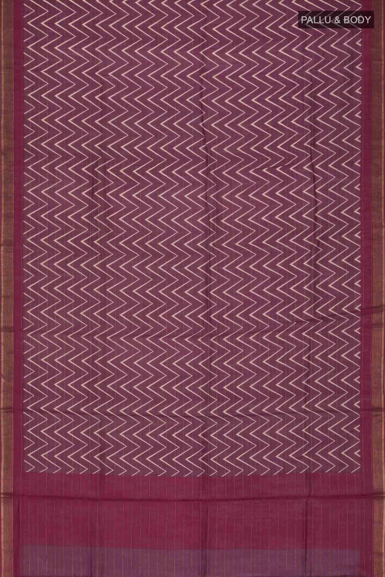 Dark Mauve Bhagalpuri Tussar Silk Saree