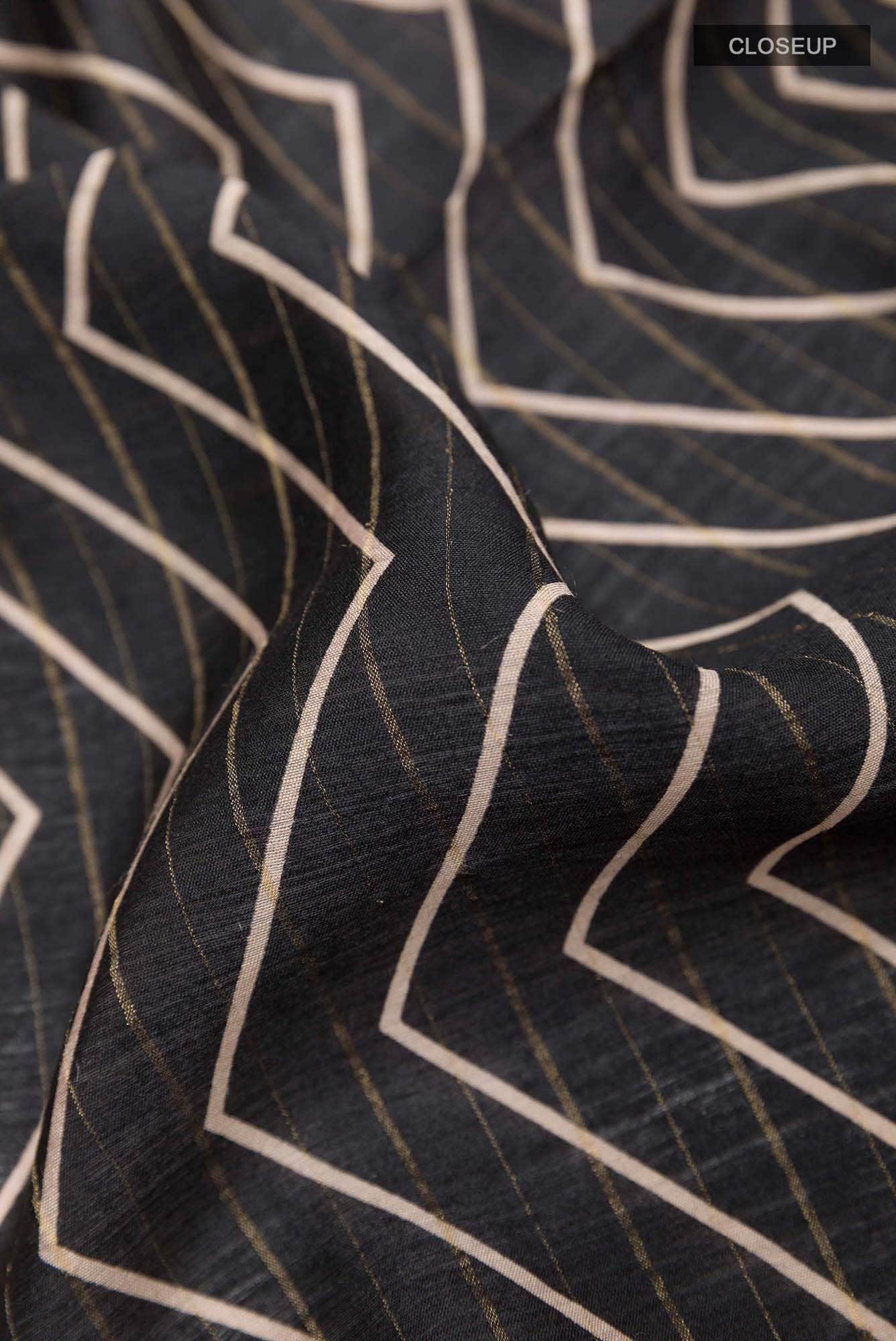 Black Tussar Saree