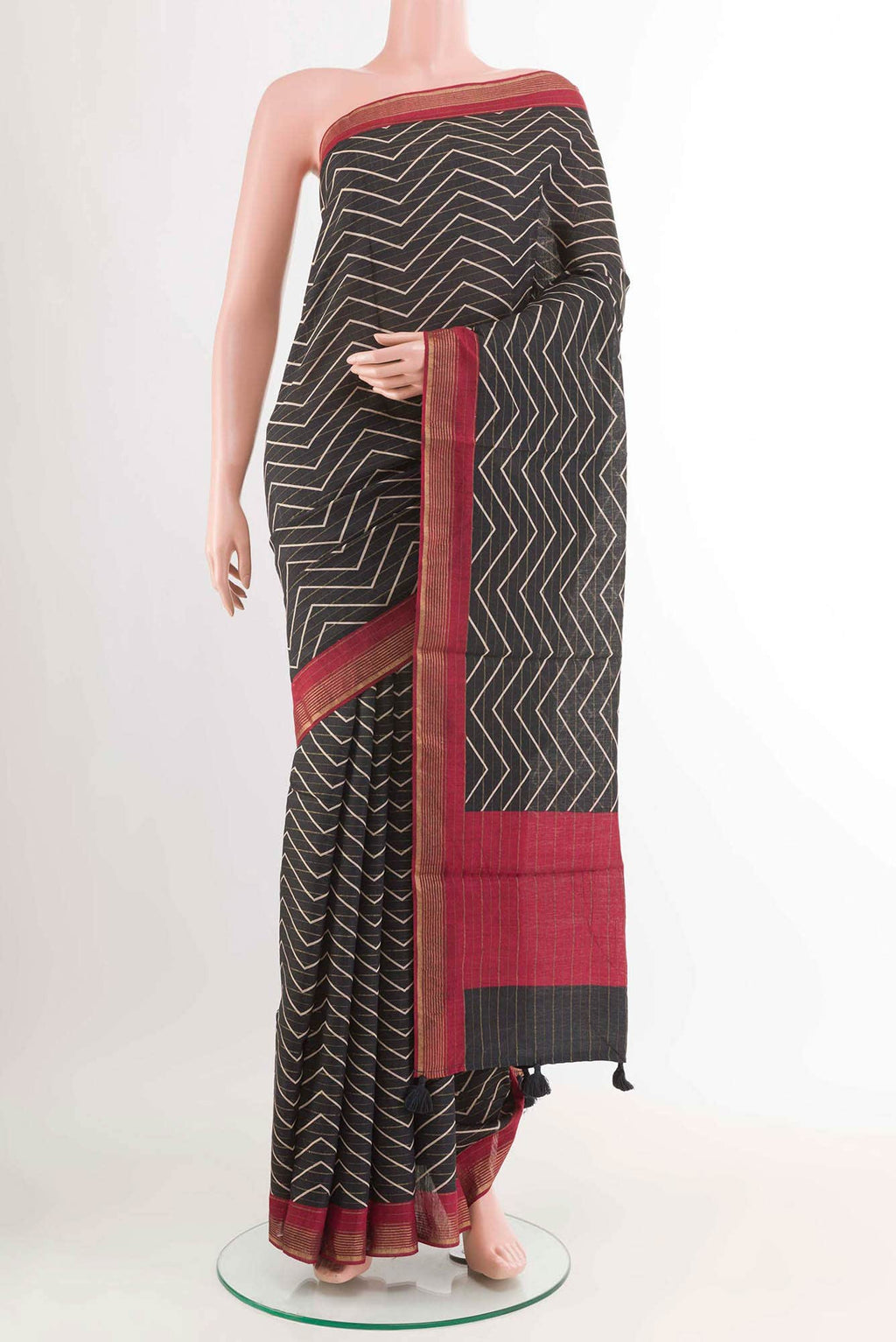 Black Tussar Saree