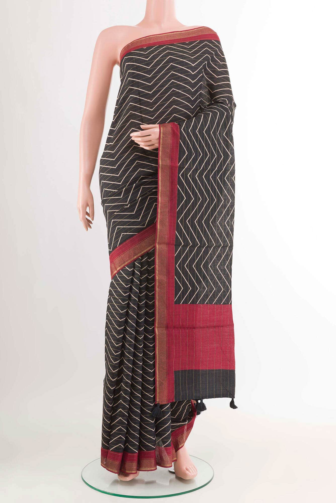 Black Tussar Saree