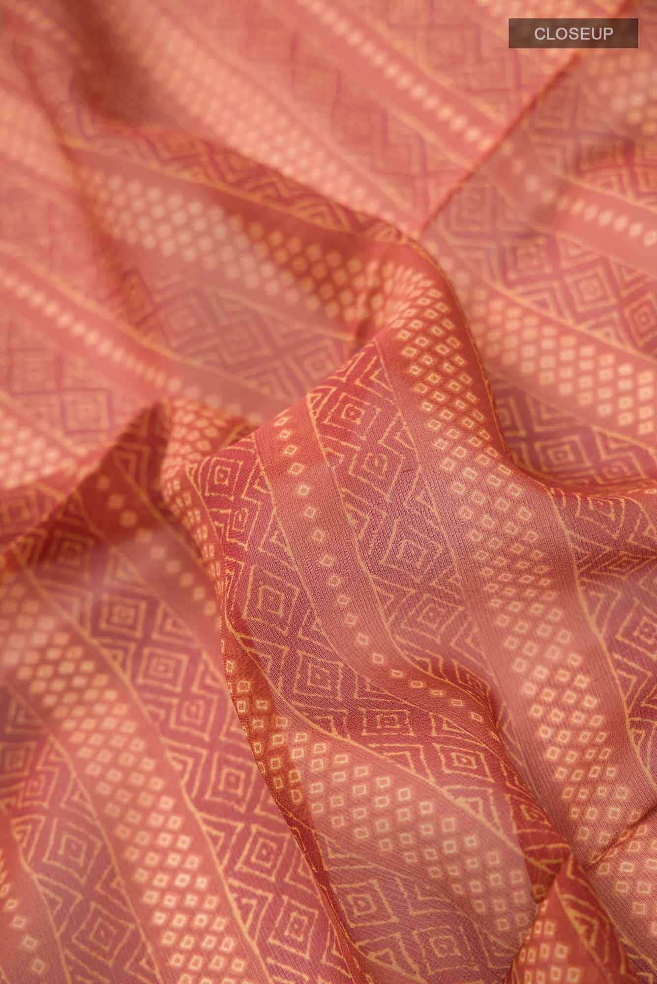 Rust Mysore Georgette Saree
