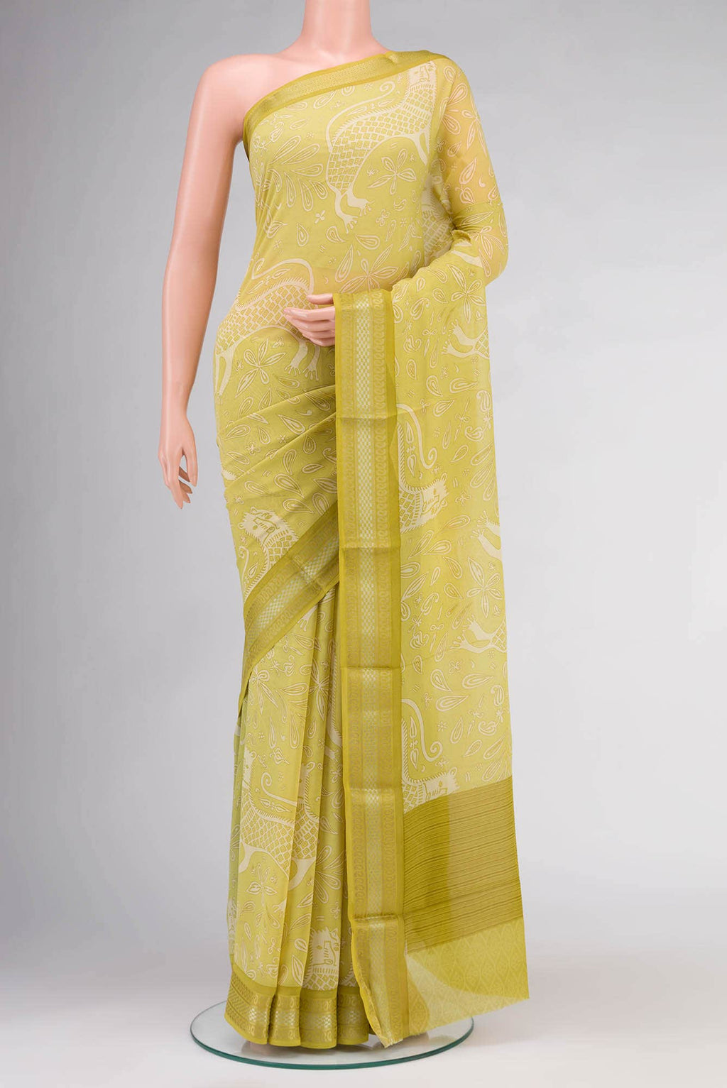 Green Mysore Georgette Saree