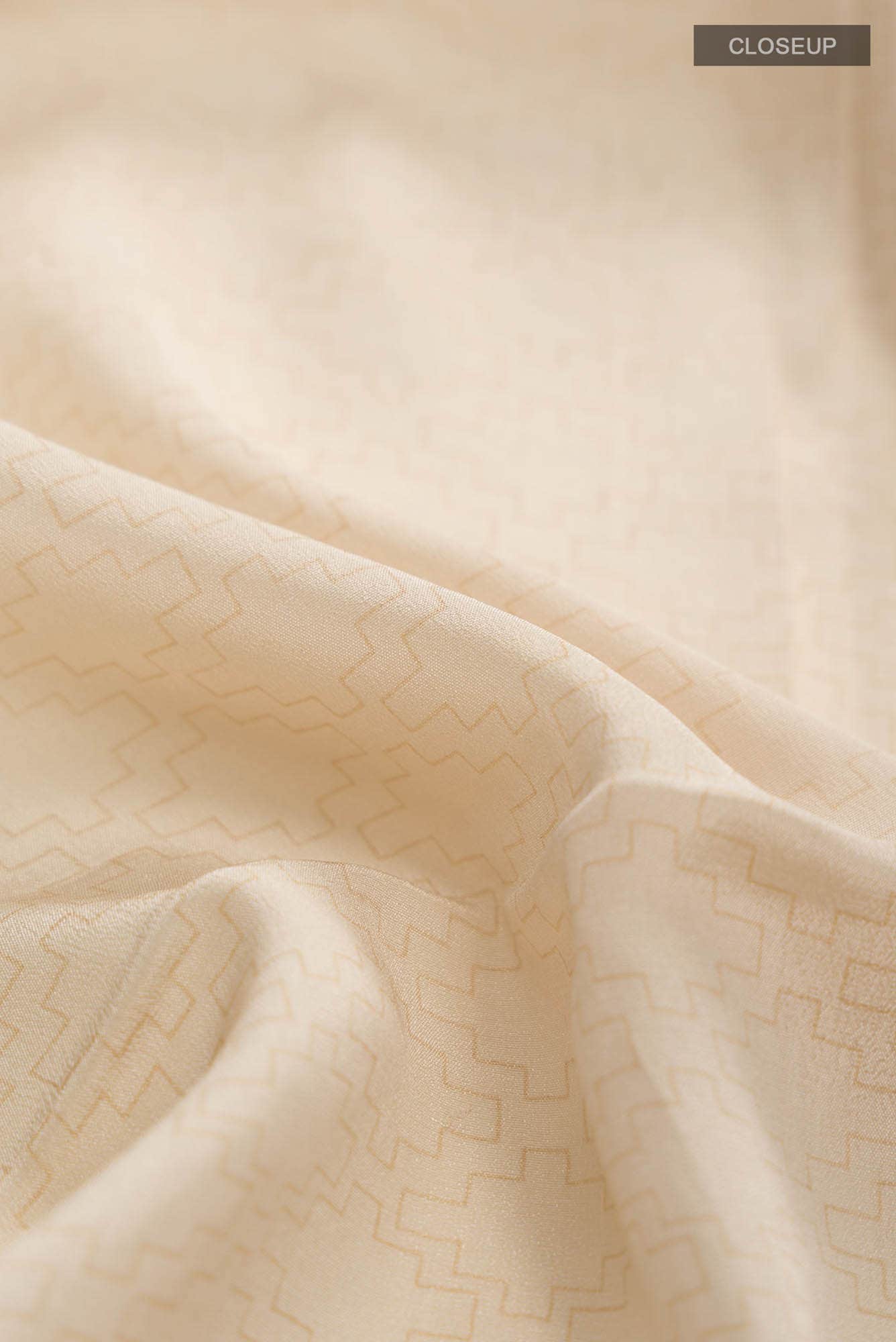 Cream Mysore Crepe Saree