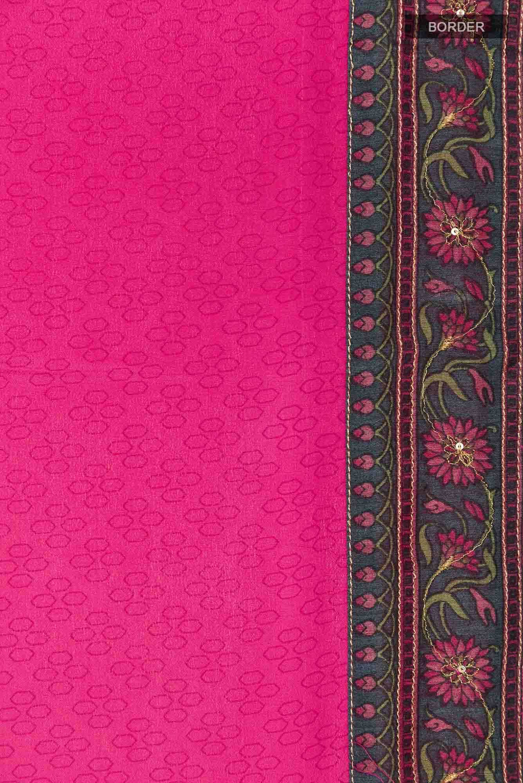Pink Crepe Saree