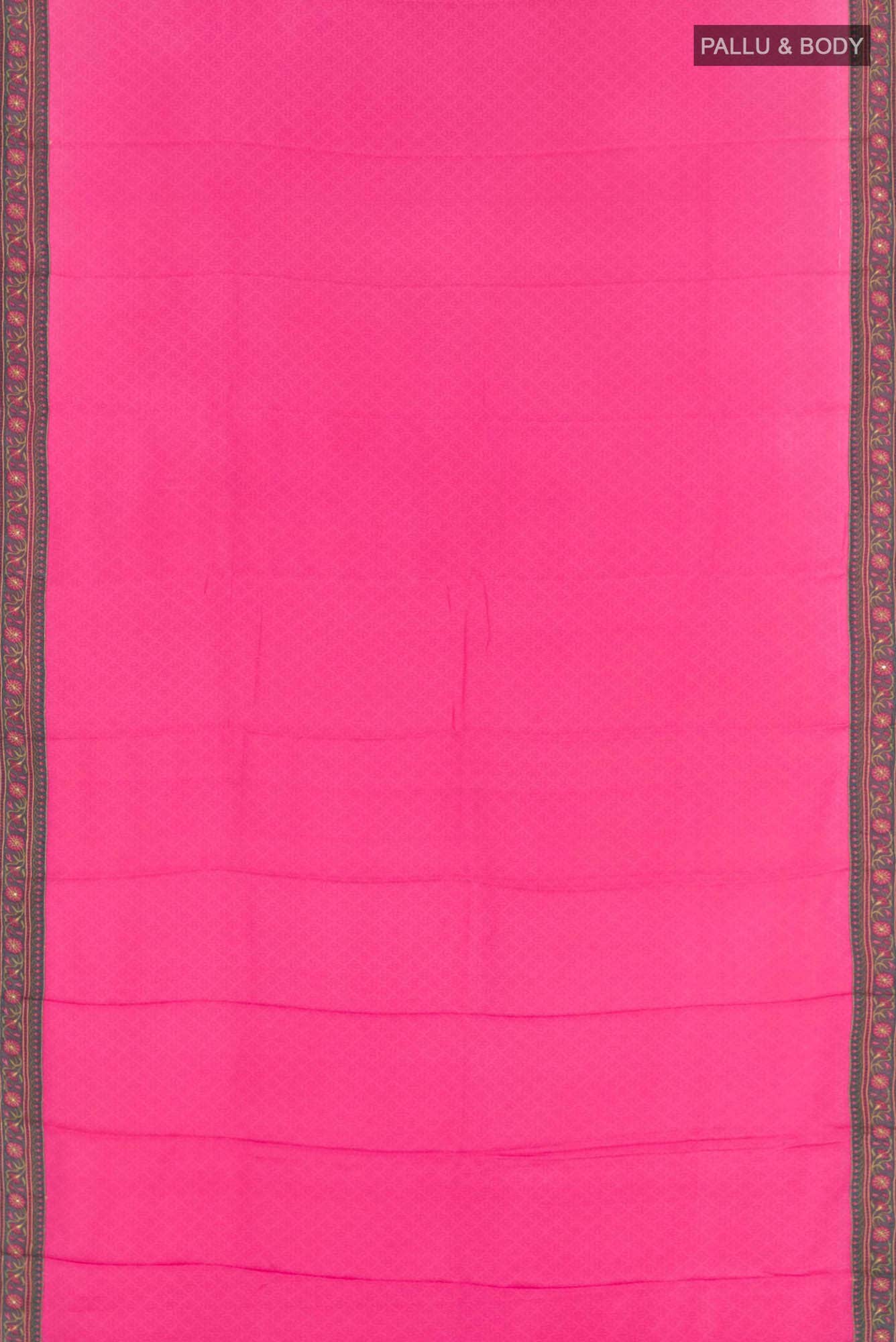 Pink Crepe Saree