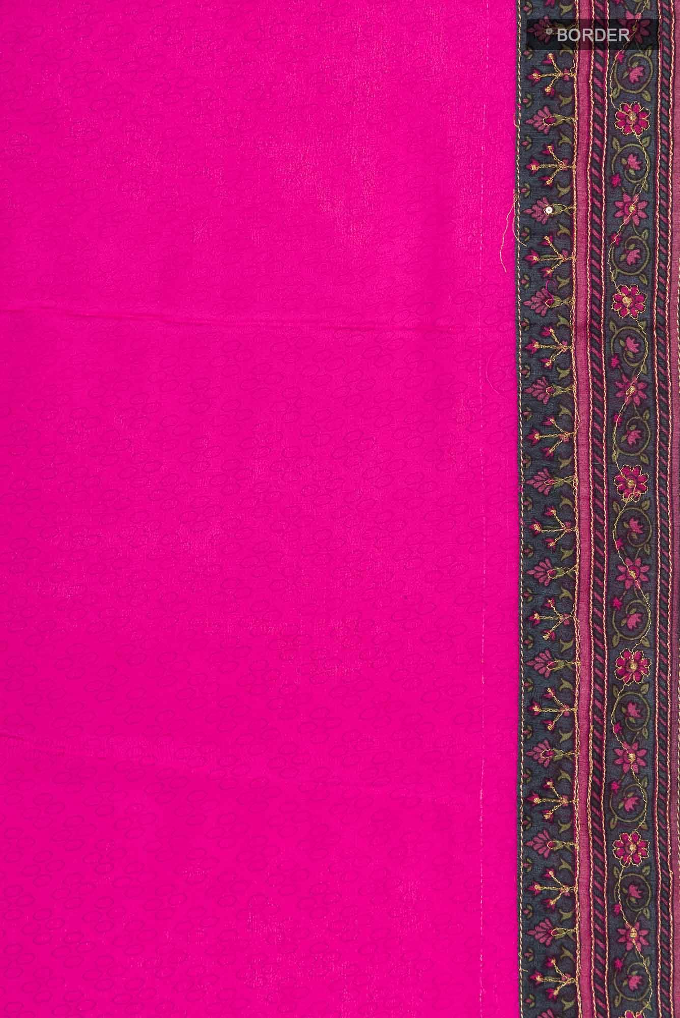 Pink Mysore Crepe Saree