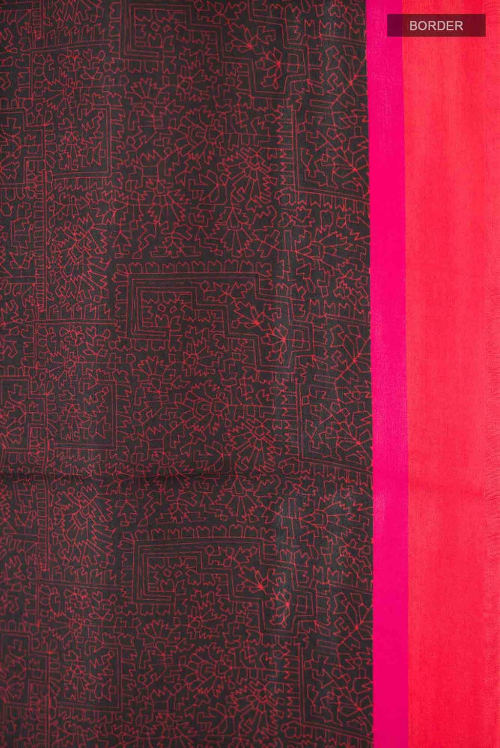 Black Printed Silk Saree