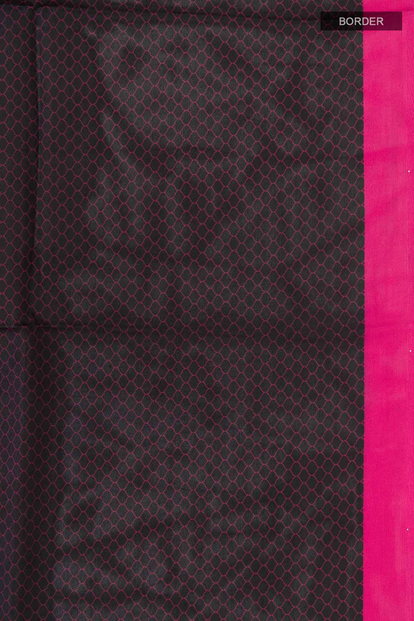 Black Printed Silk Saree
