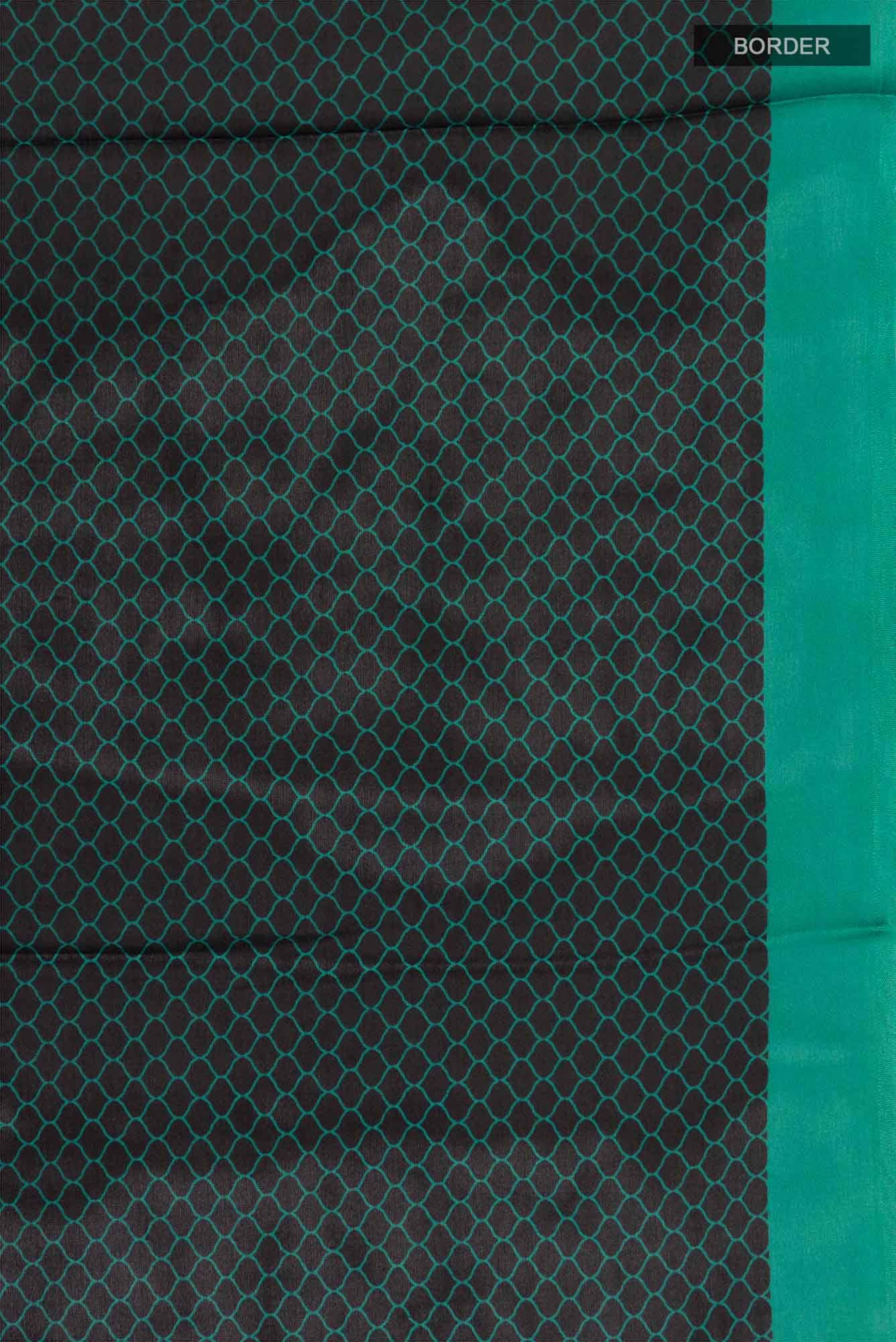 Black Printed Silk Saree