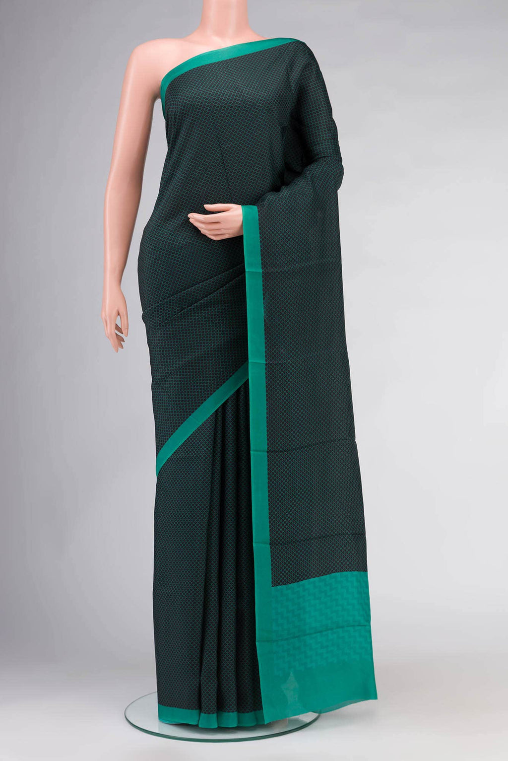 Black Printed Silk Saree