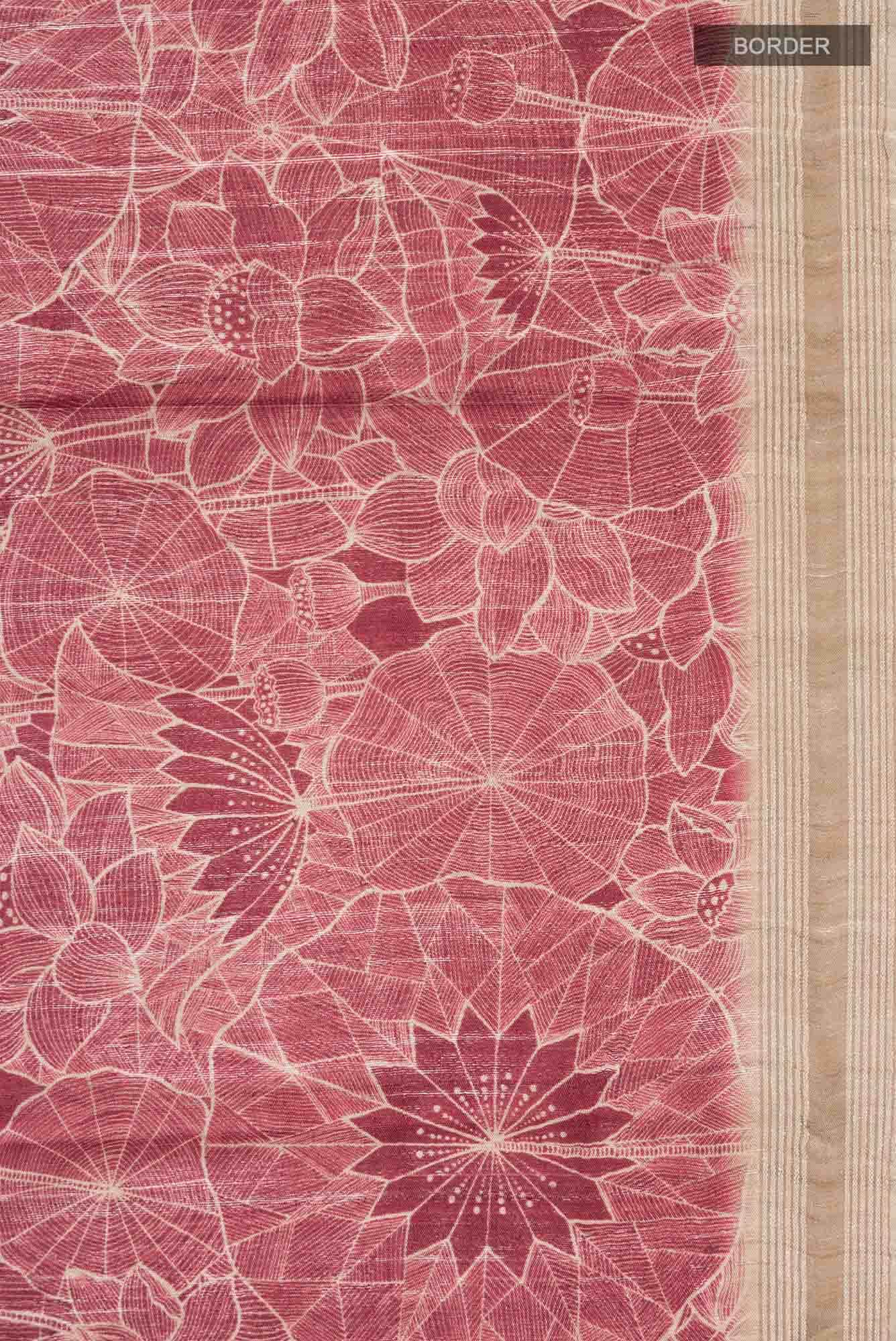 Rust Bhagalpuri Tussar Silk Saree