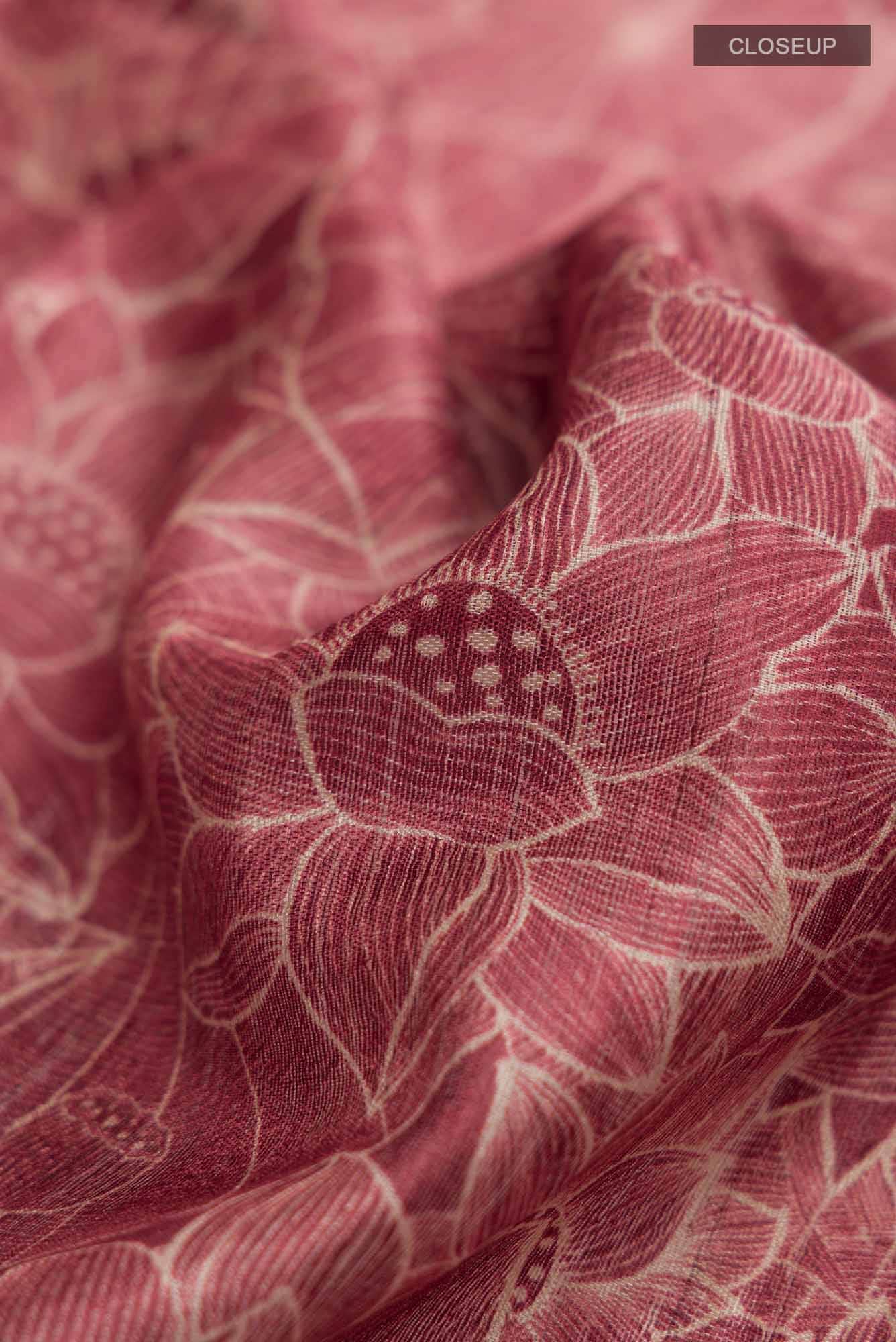 Rust Bhagalpuri Tussar Silk Saree