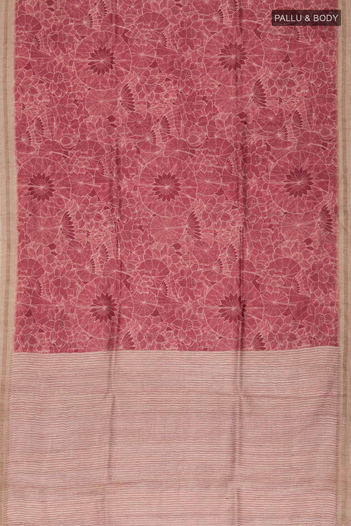 Rust Bhagalpuri Tussar Silk Saree