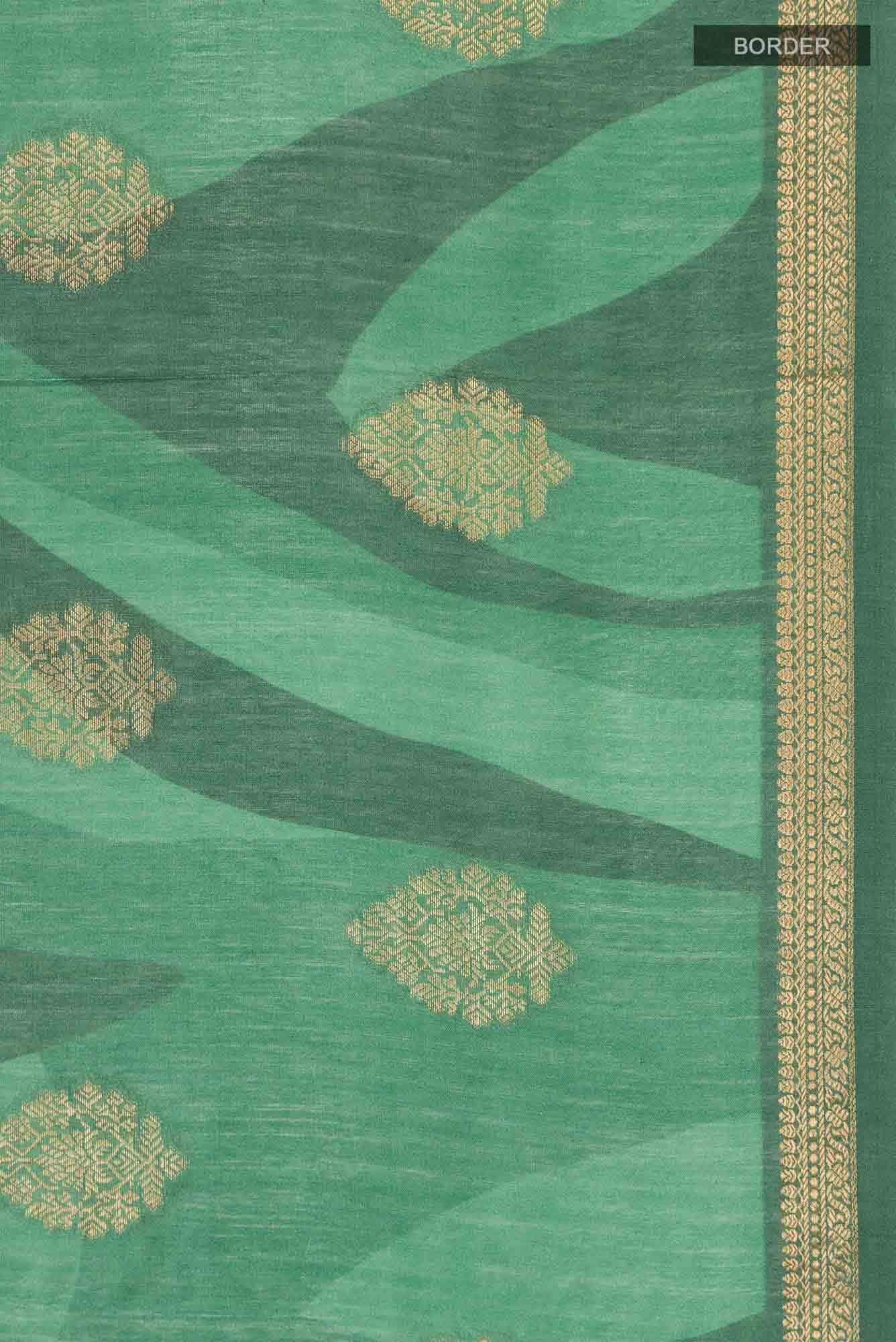 Green Bhagalpuri Tussar Silk Saree