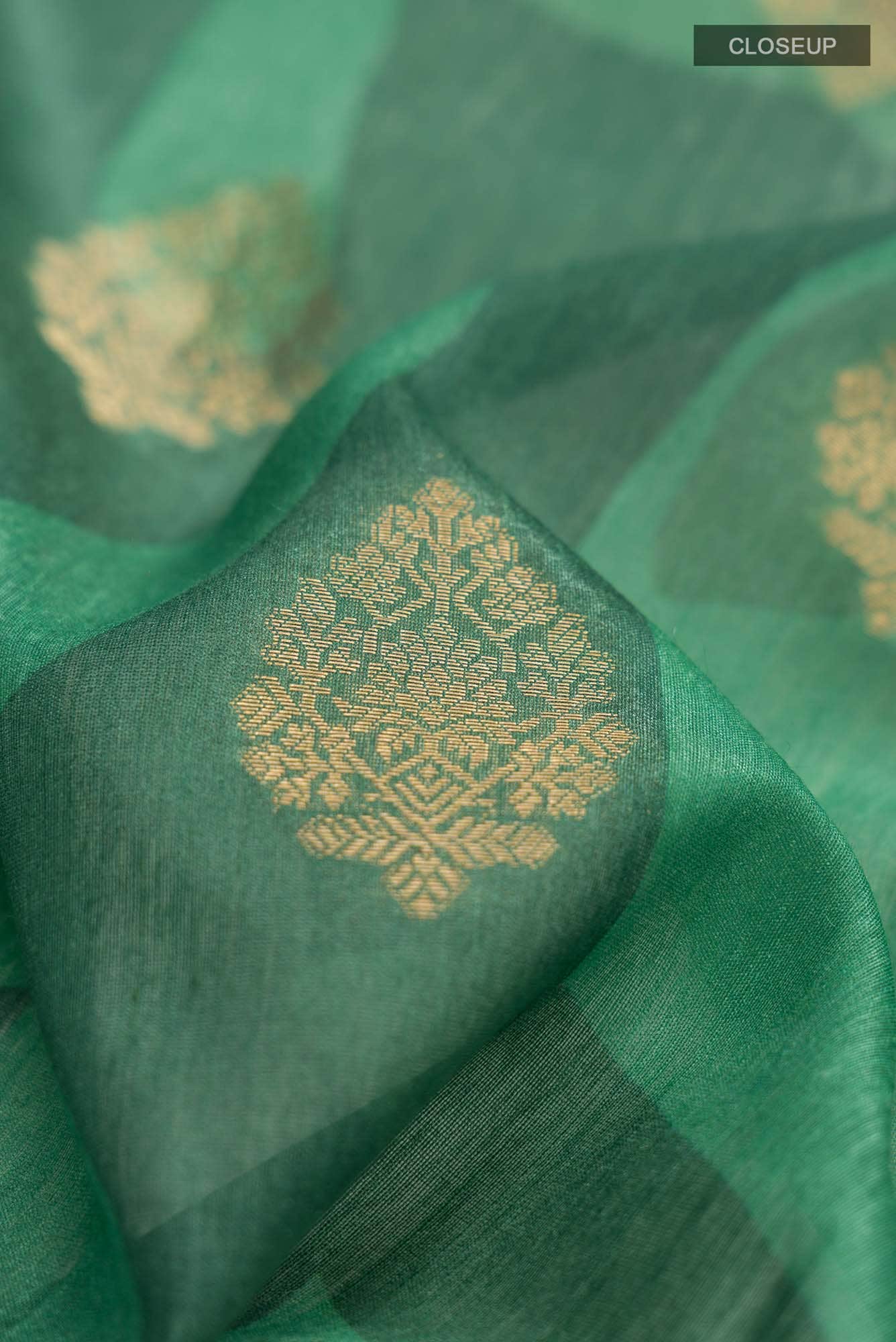Green Bhagalpuri Tussar Silk Saree
