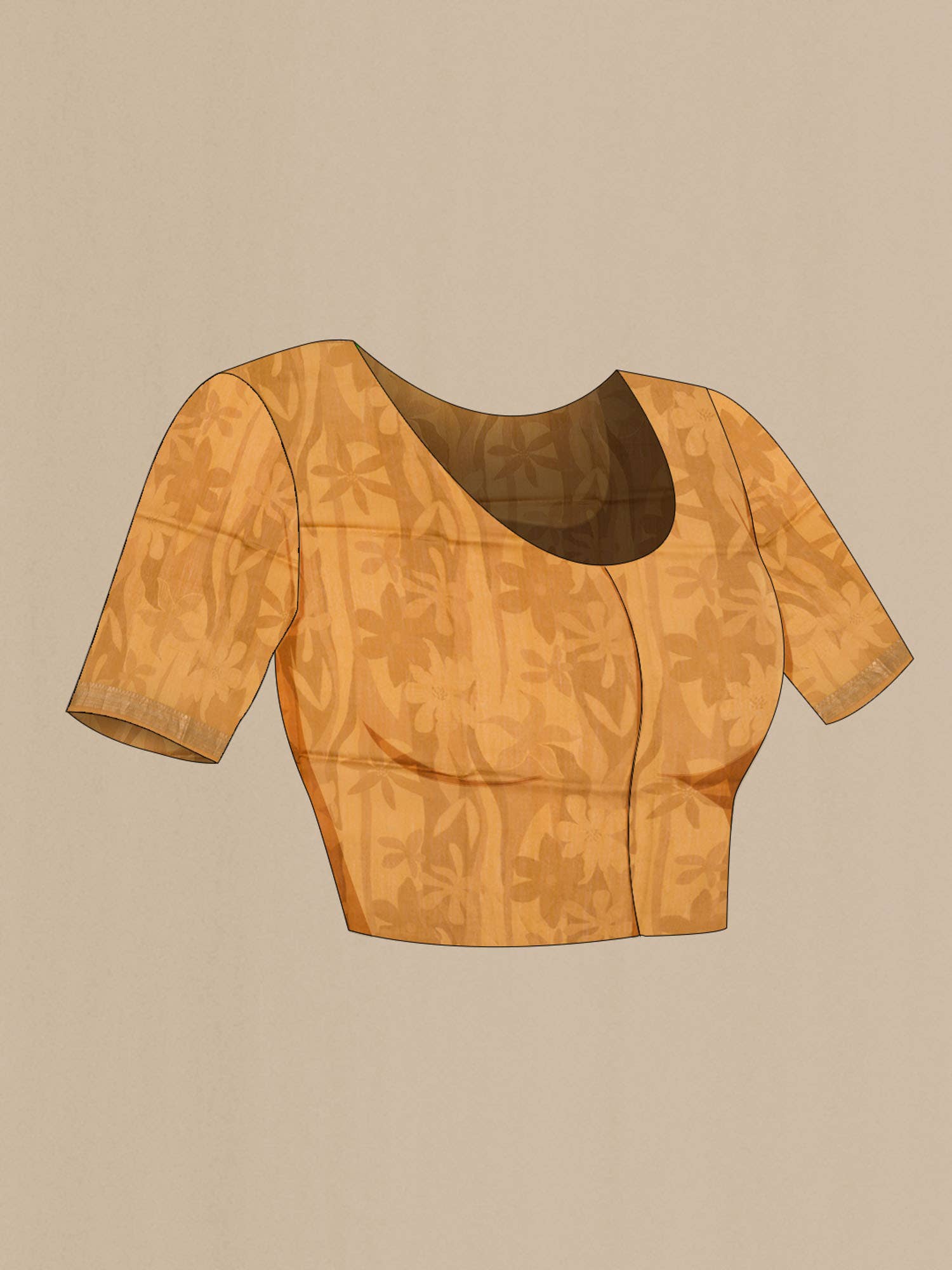Mustard Bhagalpuri Tussar Silk Saree