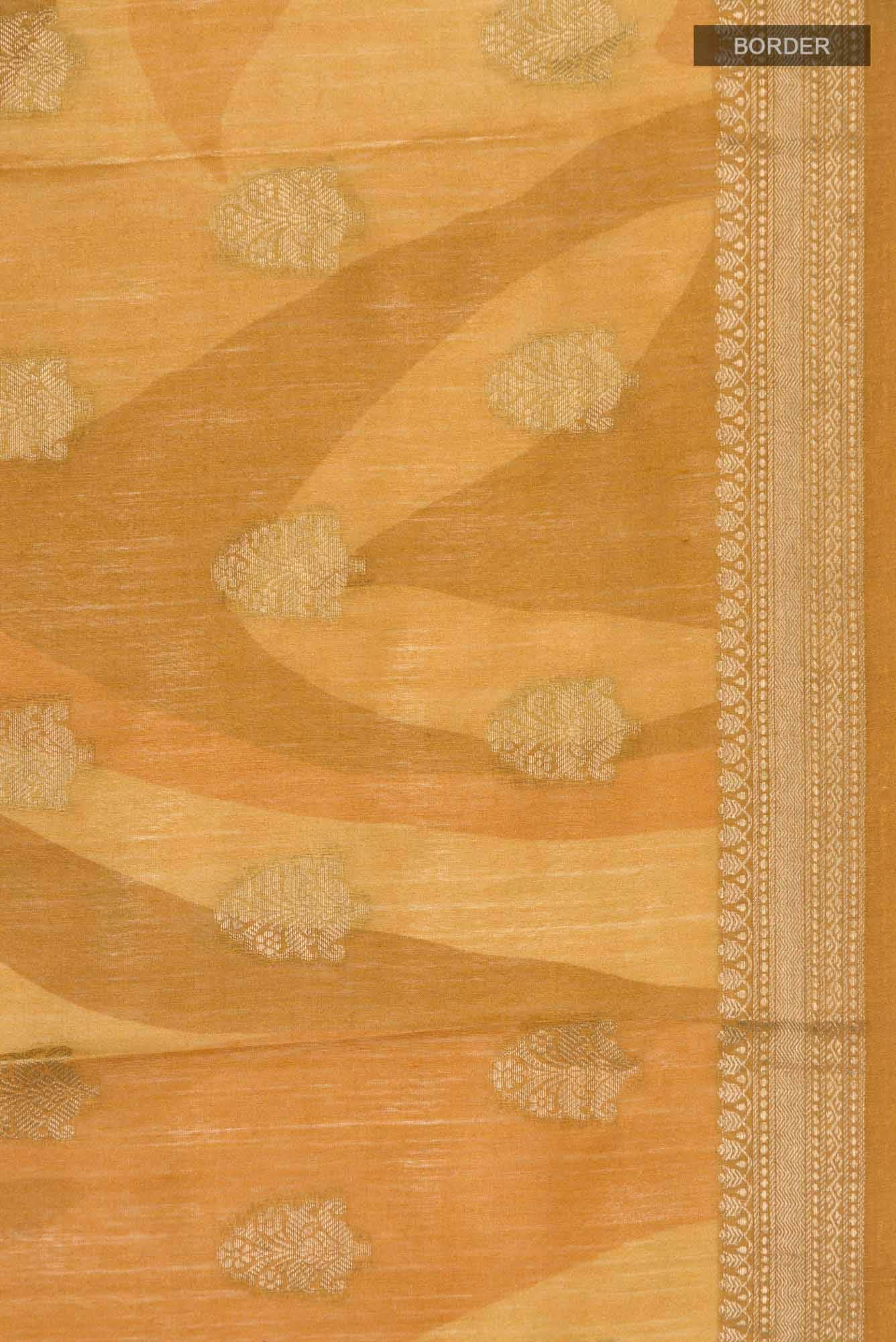 Mustard Bhagalpuri Tussar Silk Saree
