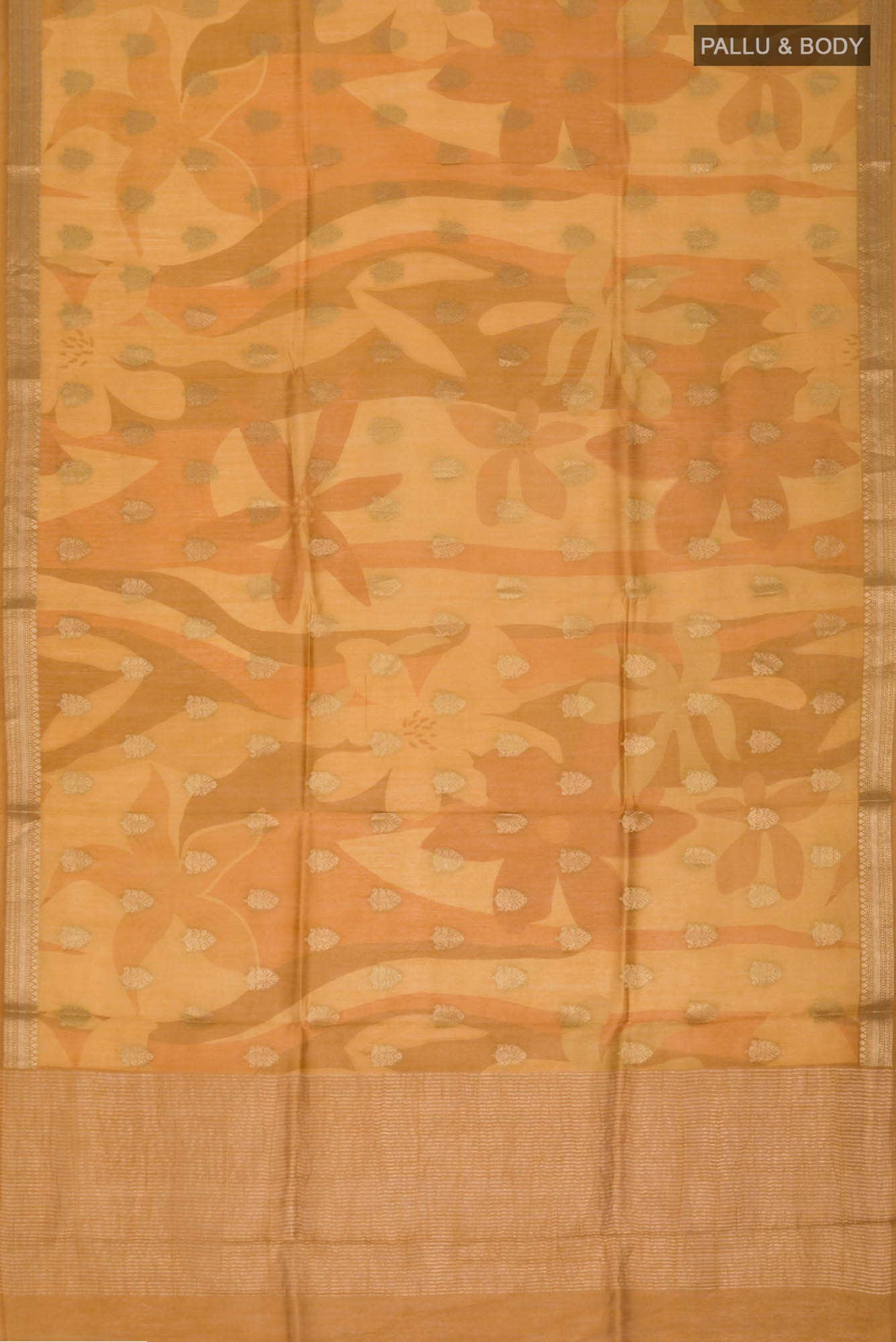 Mustard Bhagalpuri Tussar Silk Saree