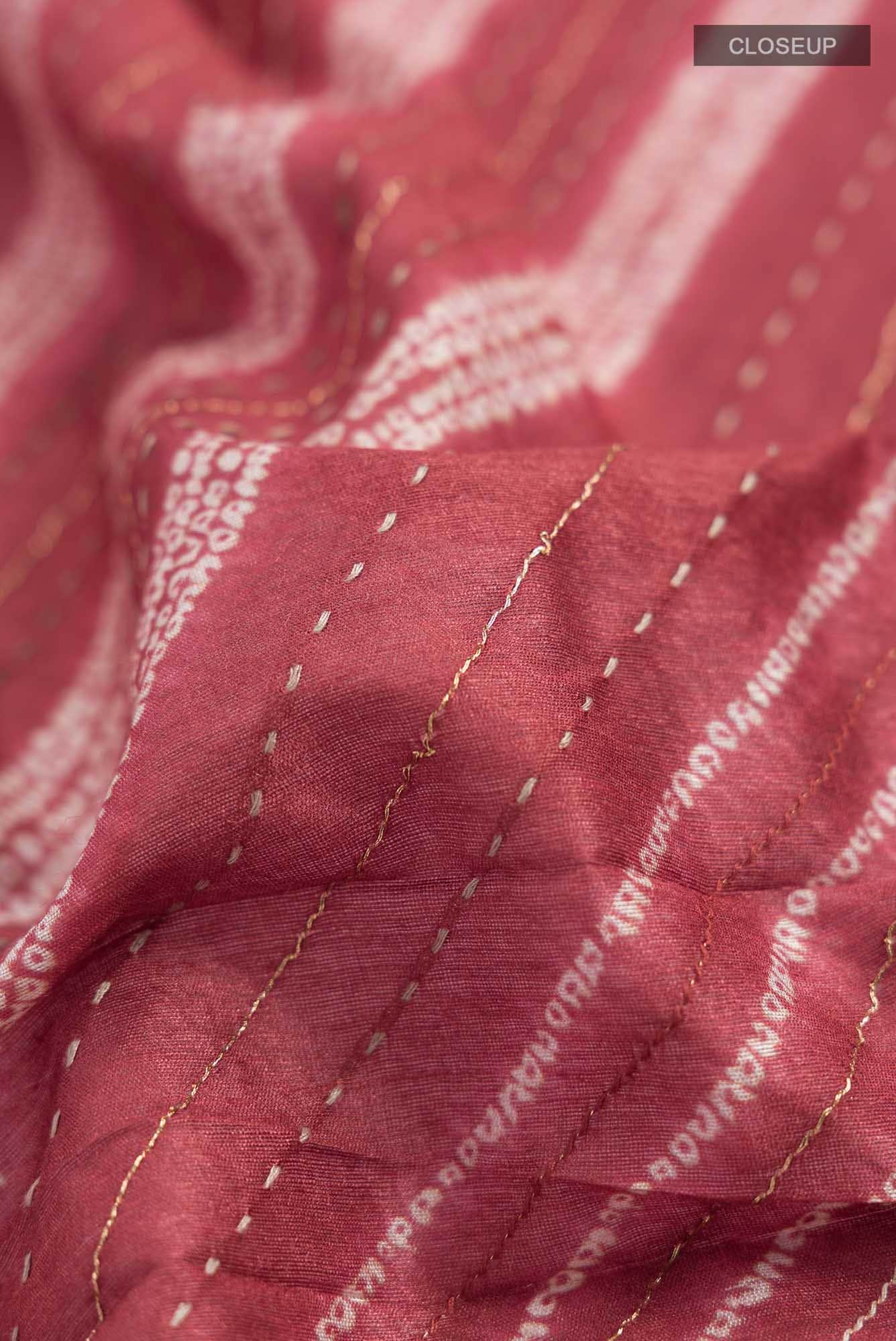 Red Bhagalpuri Tussar Silk Saree