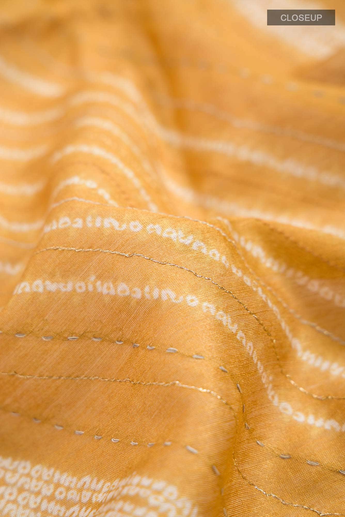 Yellow Bhagalpuri Tussar Silk Saree