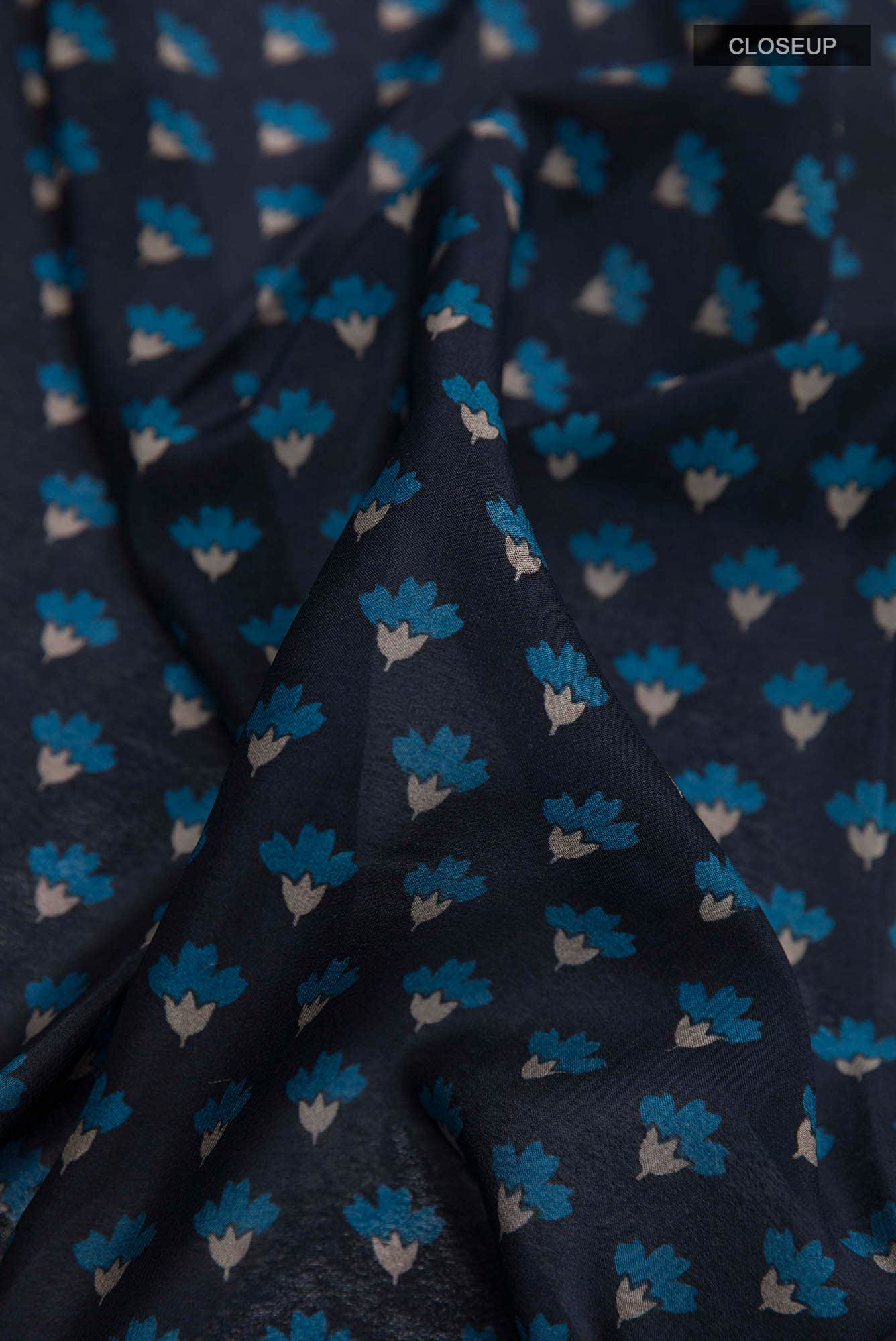 Dark Blue Crepe Saree