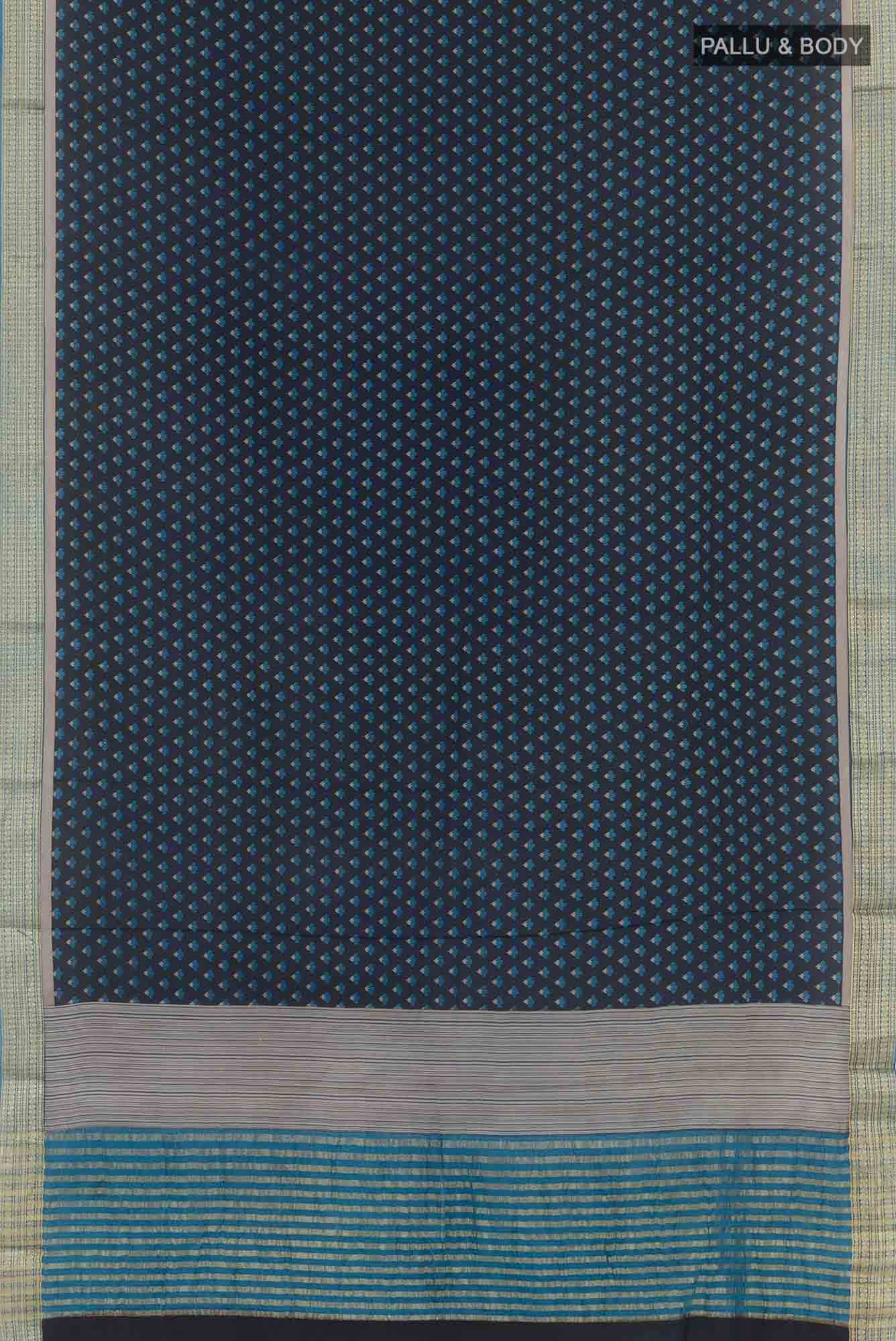 Dark Blue Crepe Saree