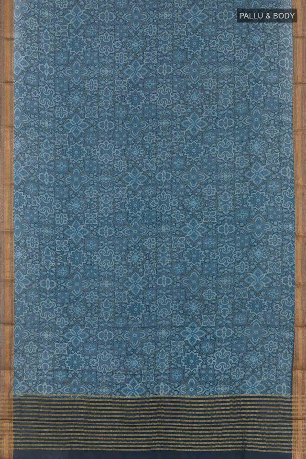 Blue Crepe Saree