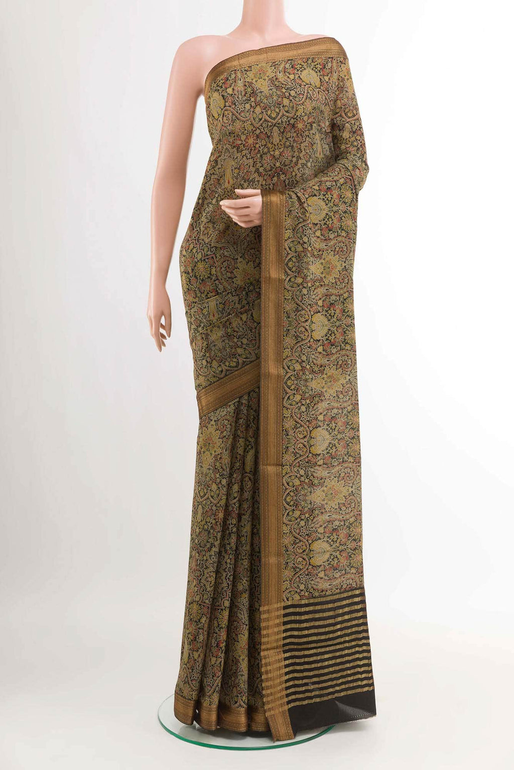 Black Crepe Saree